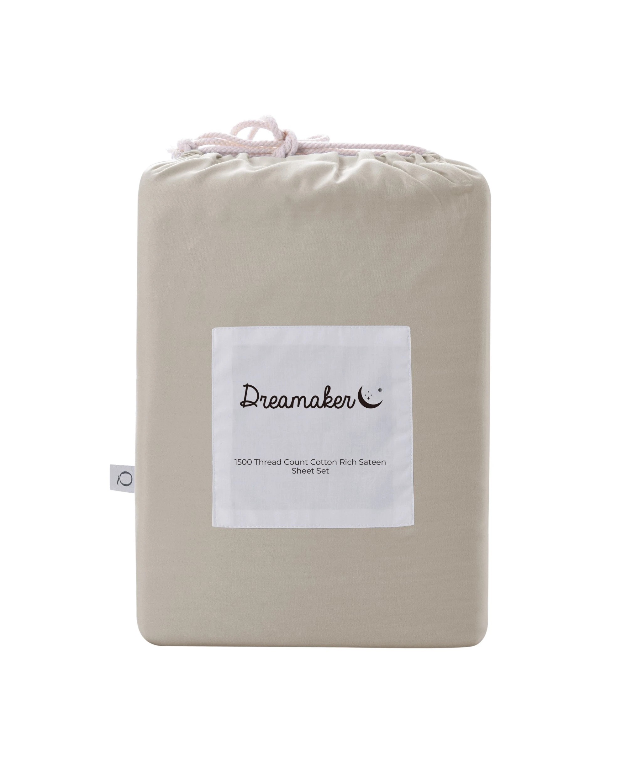 6 Dreamaker 1500TC Cotton Rich Sateen Sheet Set - King Single Bed - Oat, 6 of 6