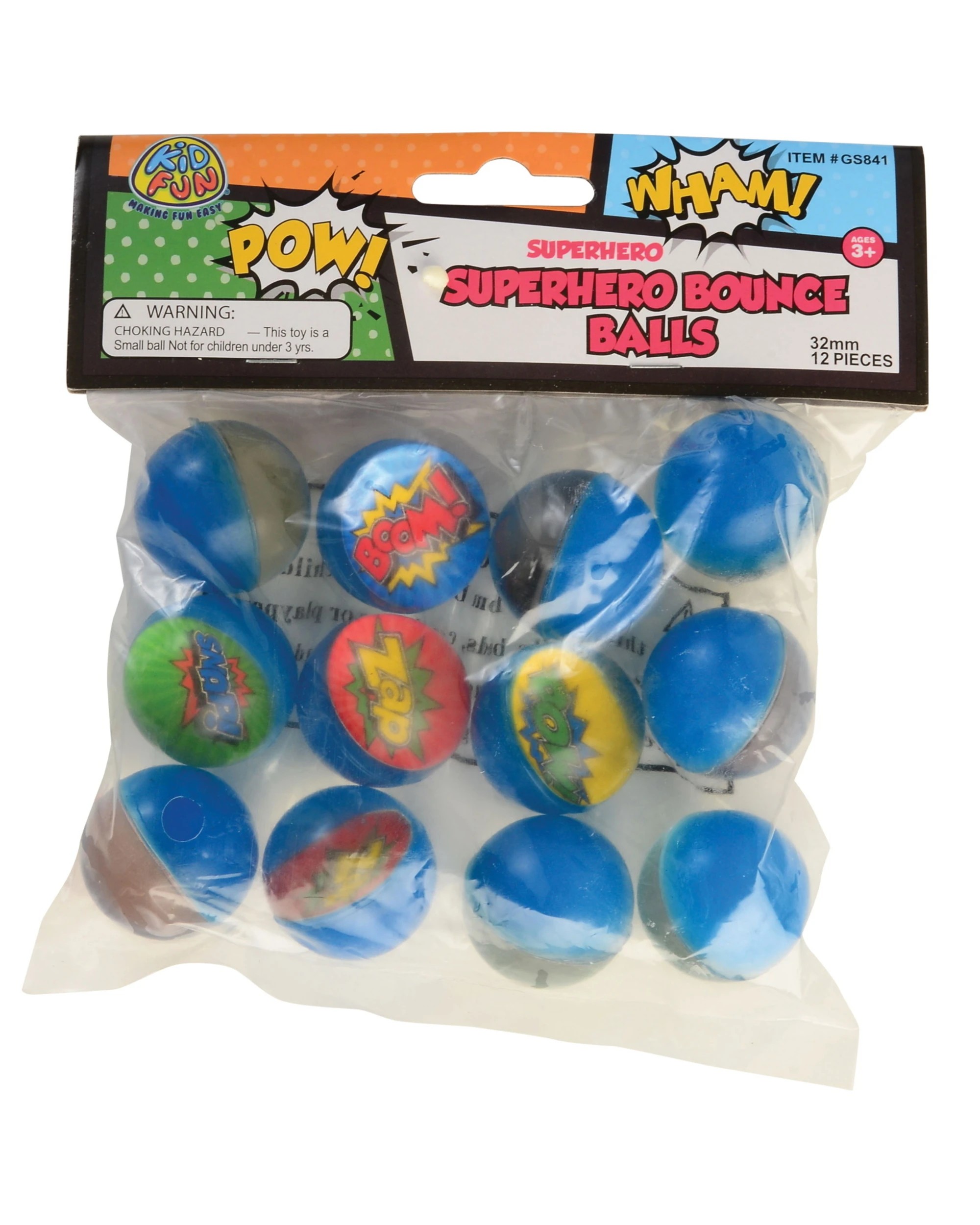 2 Partyrama Superhero Bounce Balls Pack of 12, 2 of 2