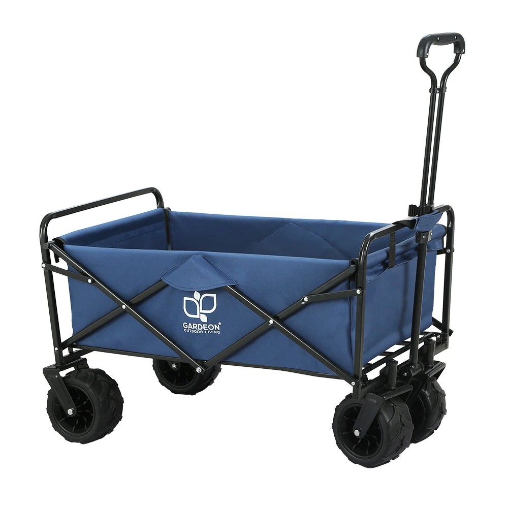 1 Gardeon Garden Cart Folding 120kg Trolley Camping Wagon Barrow Outdoor Beach - Blue, 1 of 8