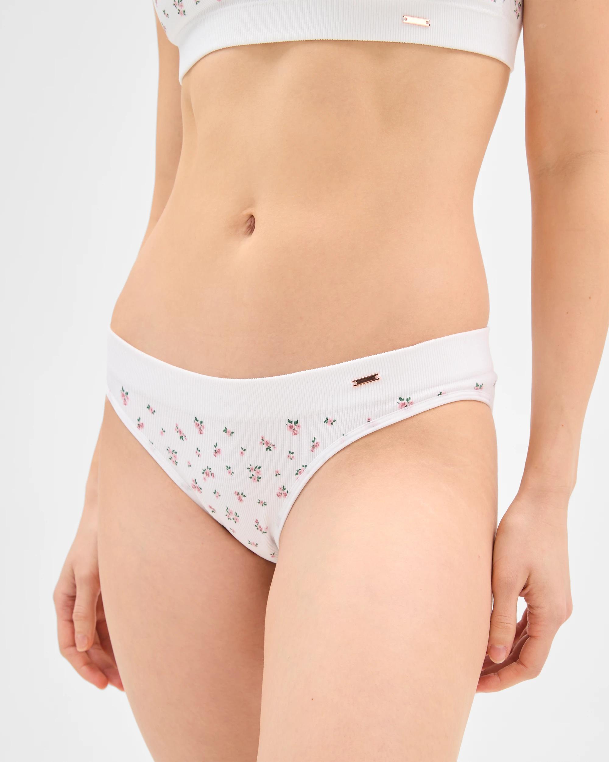 5 Lily Loves 2 Pack Rib Seamfree Brazilian Briefs PINK DITSY FLORAL, 5 of 6