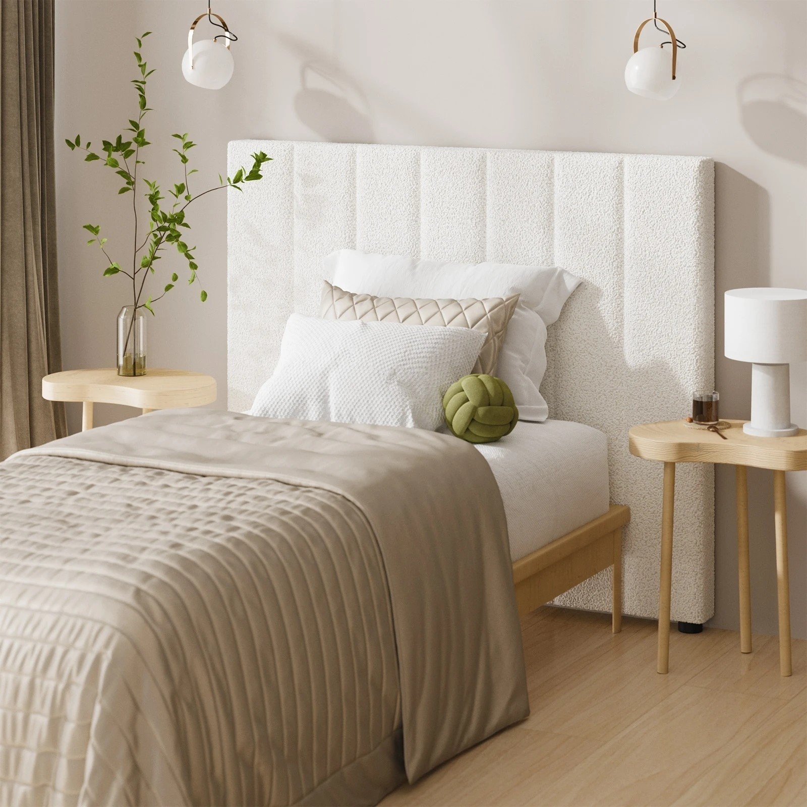 10 Oikiture Bed Frame Headboard King Single Size Head Bedhead
 - White, 10 of 10