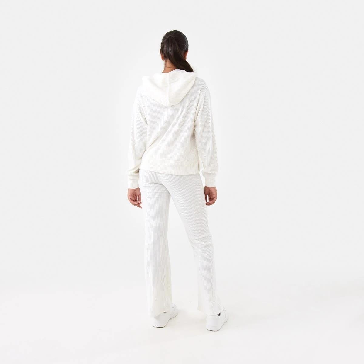 4 Everlast Womens Ribbed Luxe Flare Trackpants Bone, 4 of 5
