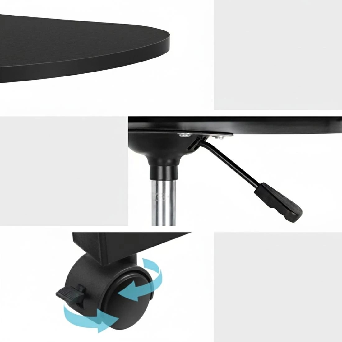 6 Artiss Laptop Desk Portable Height Adjustable Table Caster Wheels 60CM - Black, 6 of 6