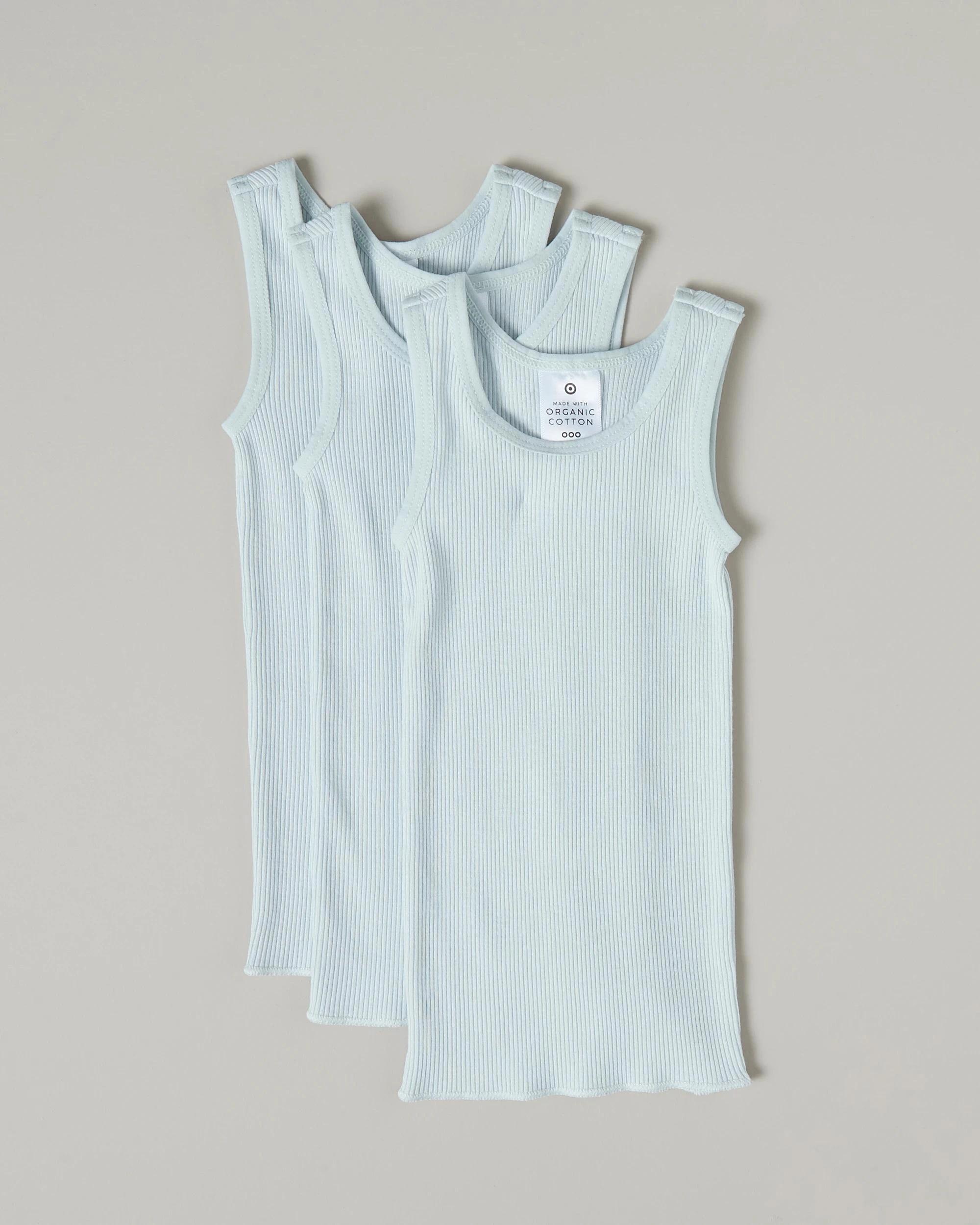 1 Target Baby 3 Pack Baby Organic Cotton Vests BLUE, 1 of 3