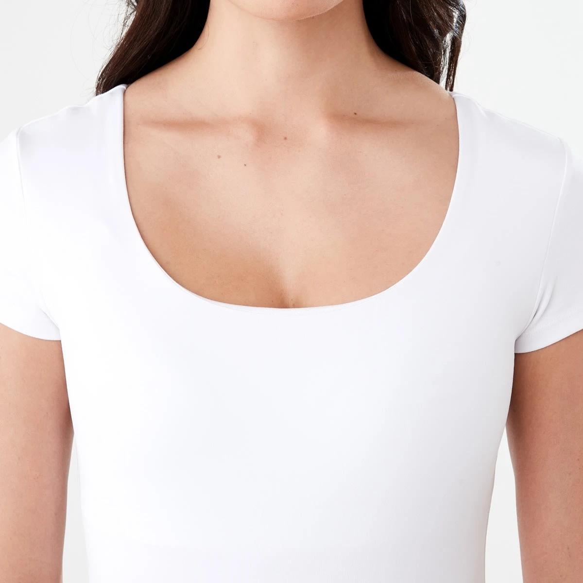 6 Short Sleeve Scoop Neck Bodysuit WHITE, 6 of 6
