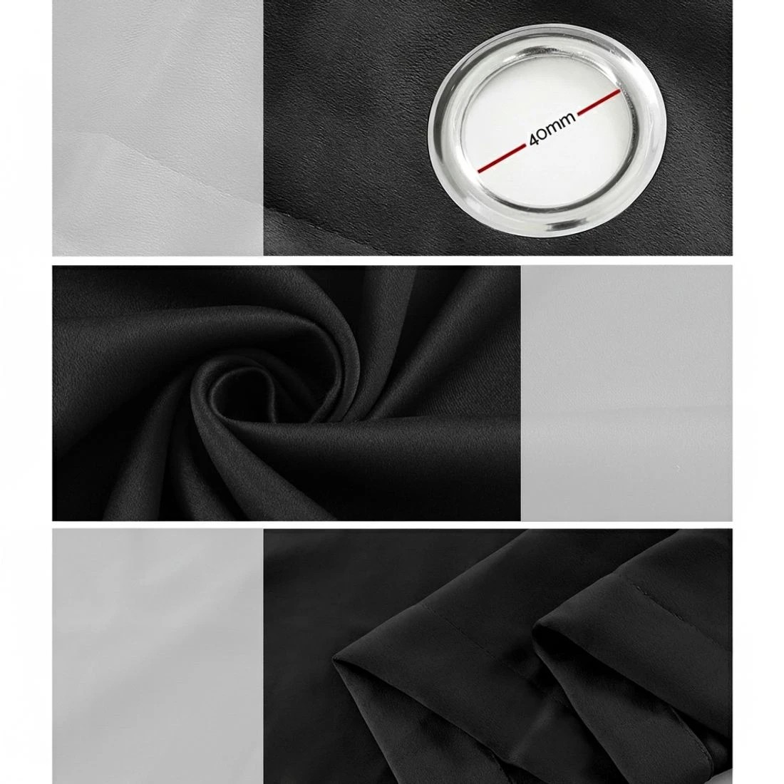 7 Artiss 2X Blockout Curtains Eyelet 180x213cm - Black, 7 of 7
