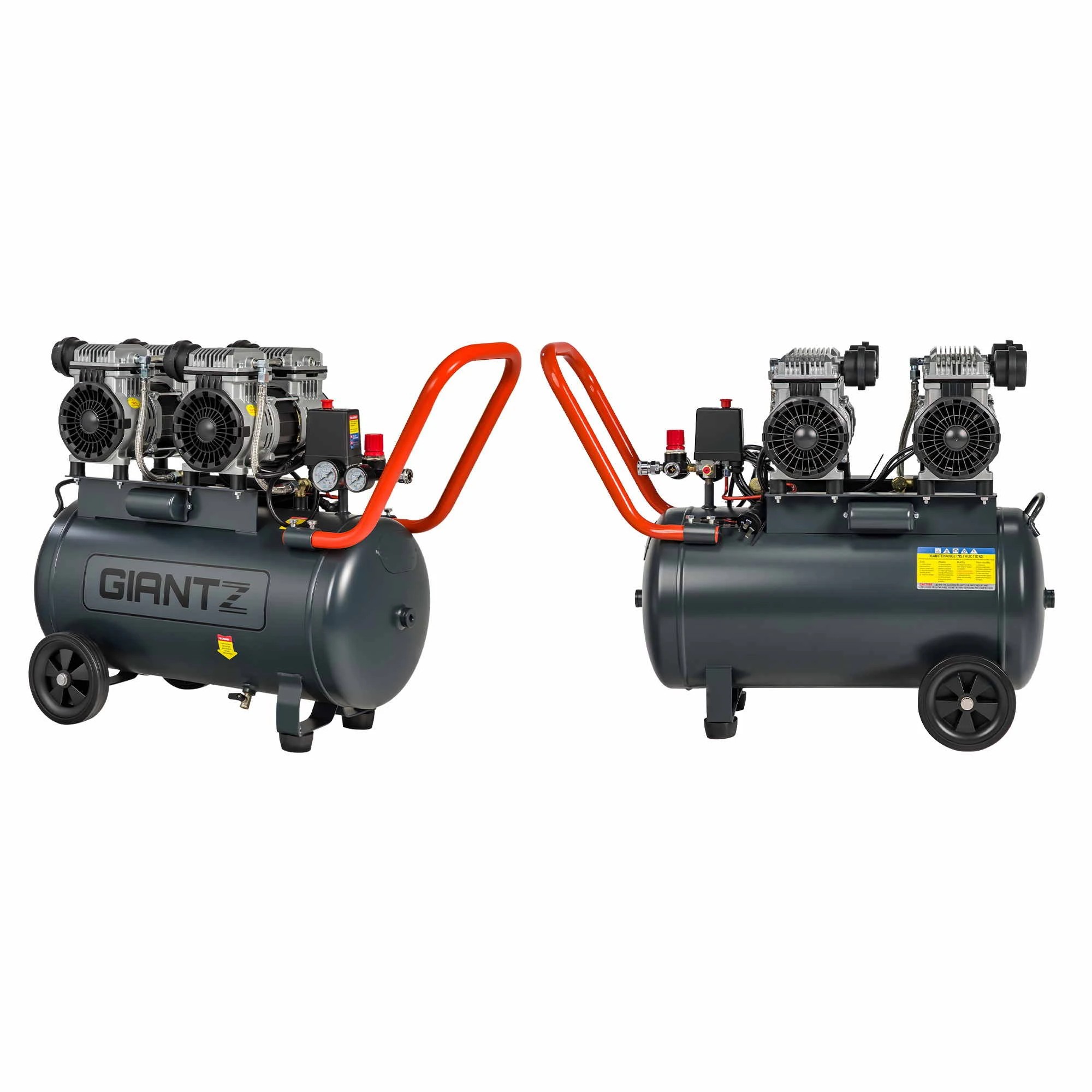 4 Giantz 50L Air Compressor Quiet 3.0HP Oil-Free Portable Tyre Inflator 200L/Min - Grey, 4 of 8