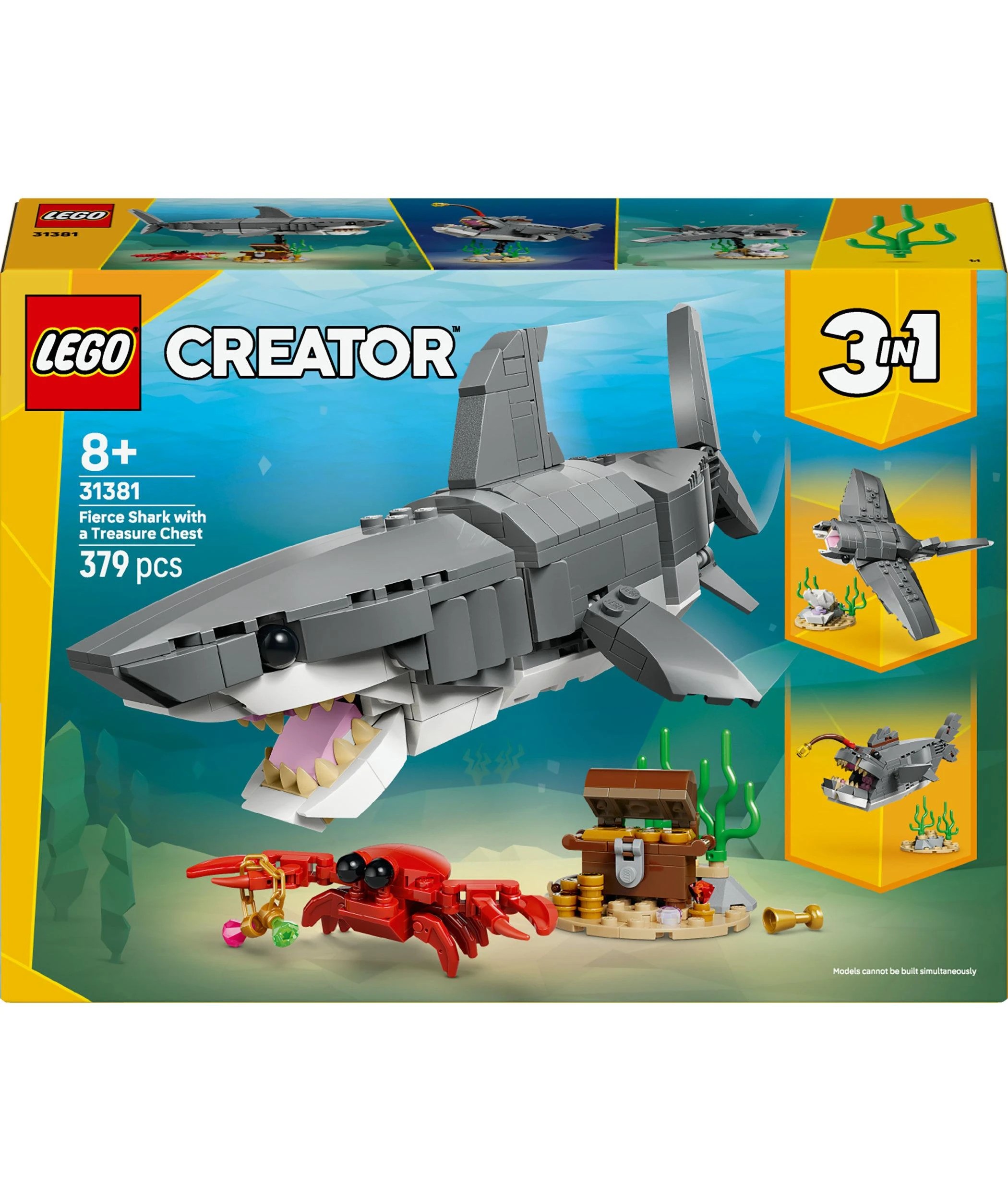 1 LEGO Creator 3 in 1 Fierce Shark with a Treasure Chest 31381, 1 of 10