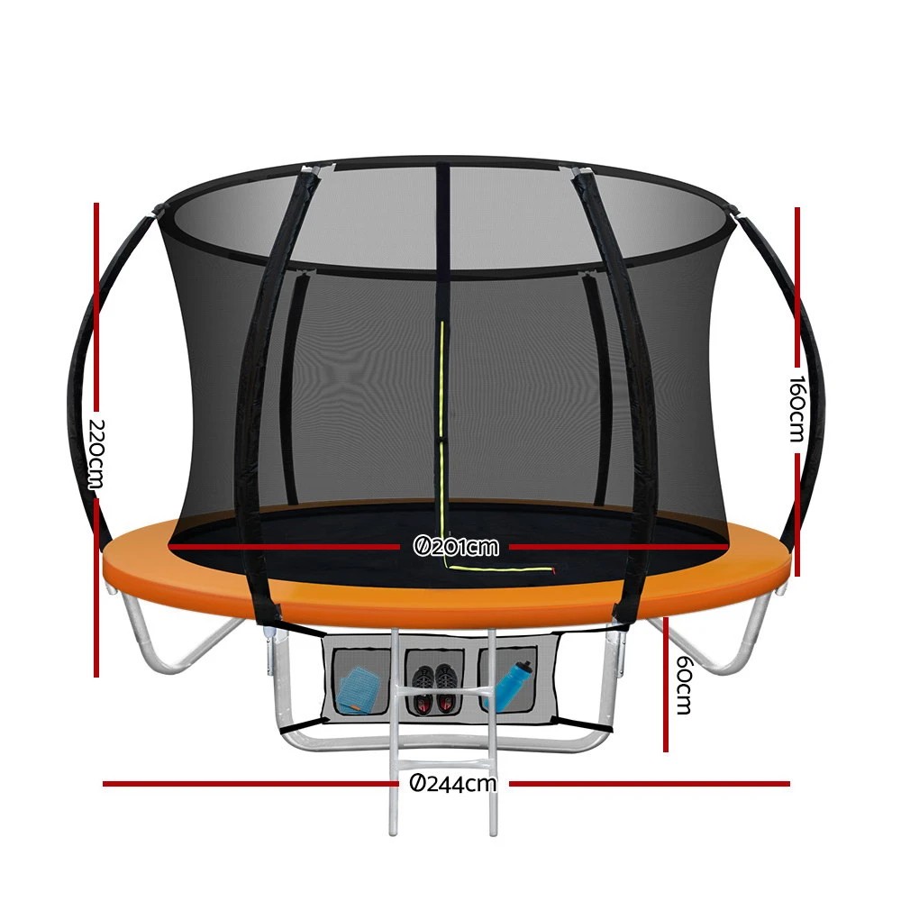 2 Everfit 8FT Trampoline for Kids w/ Ladder Enclosure Safety Net Rebounder - Multi, 2 of 6