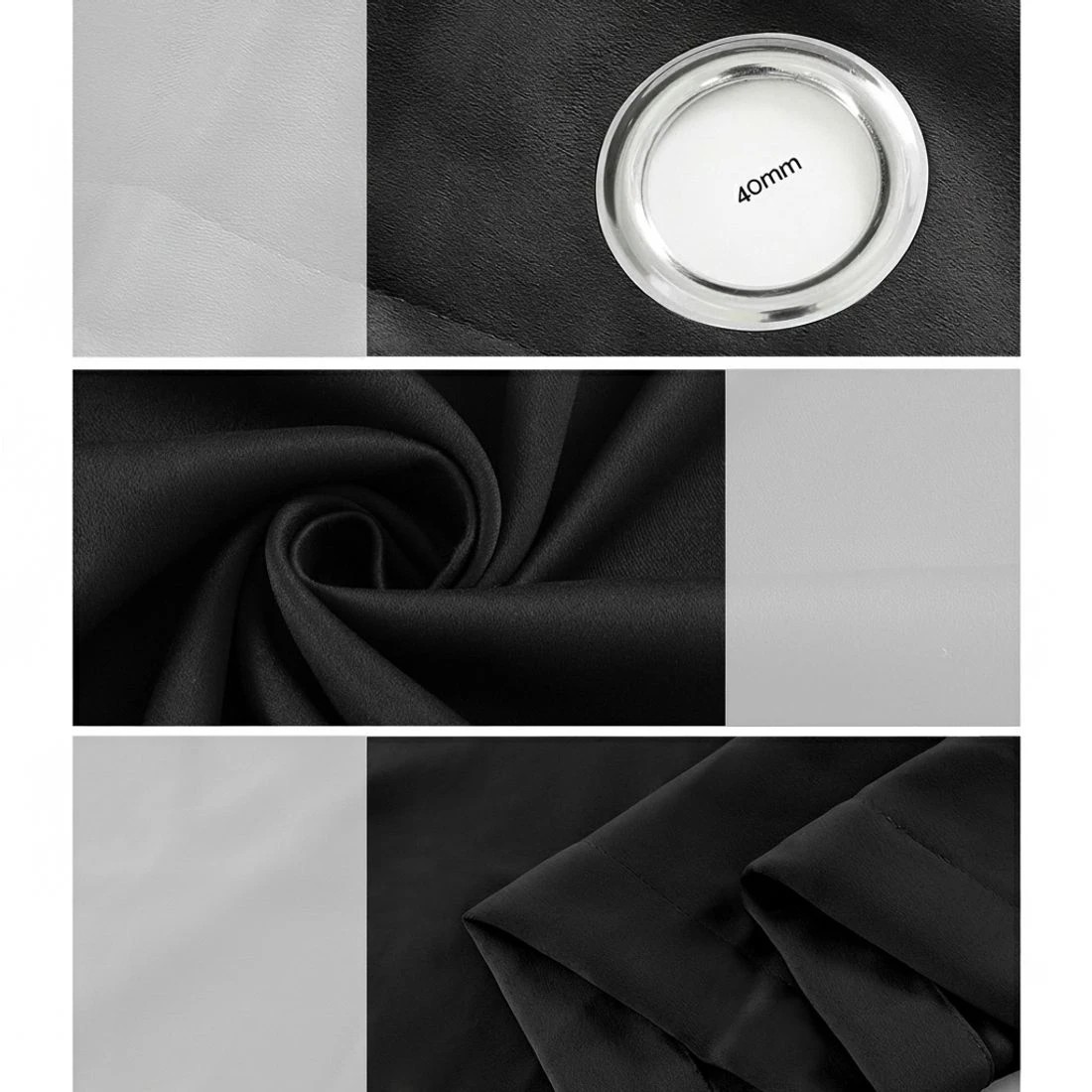 5 Artiss 2X Blockout Curtains Eyelet 240x230cm - Black, 5 of 6