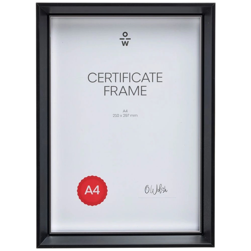 3 A4 Certificate Frame Brush Black and Silver, 3 of 4
