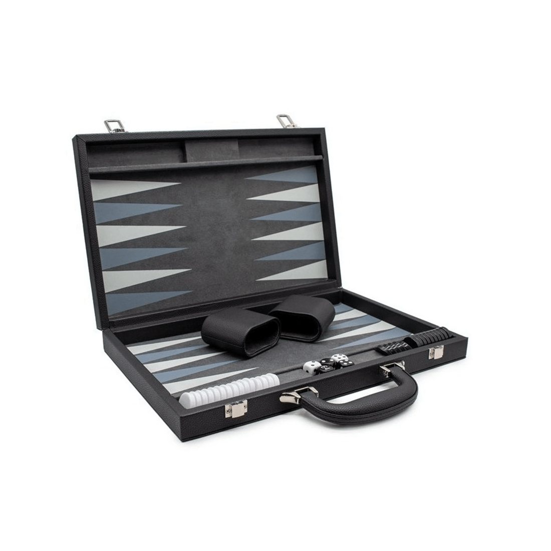 1 Lets Play Distribution LPG Classics Backgammon Set - Black Leather, 1 of 7