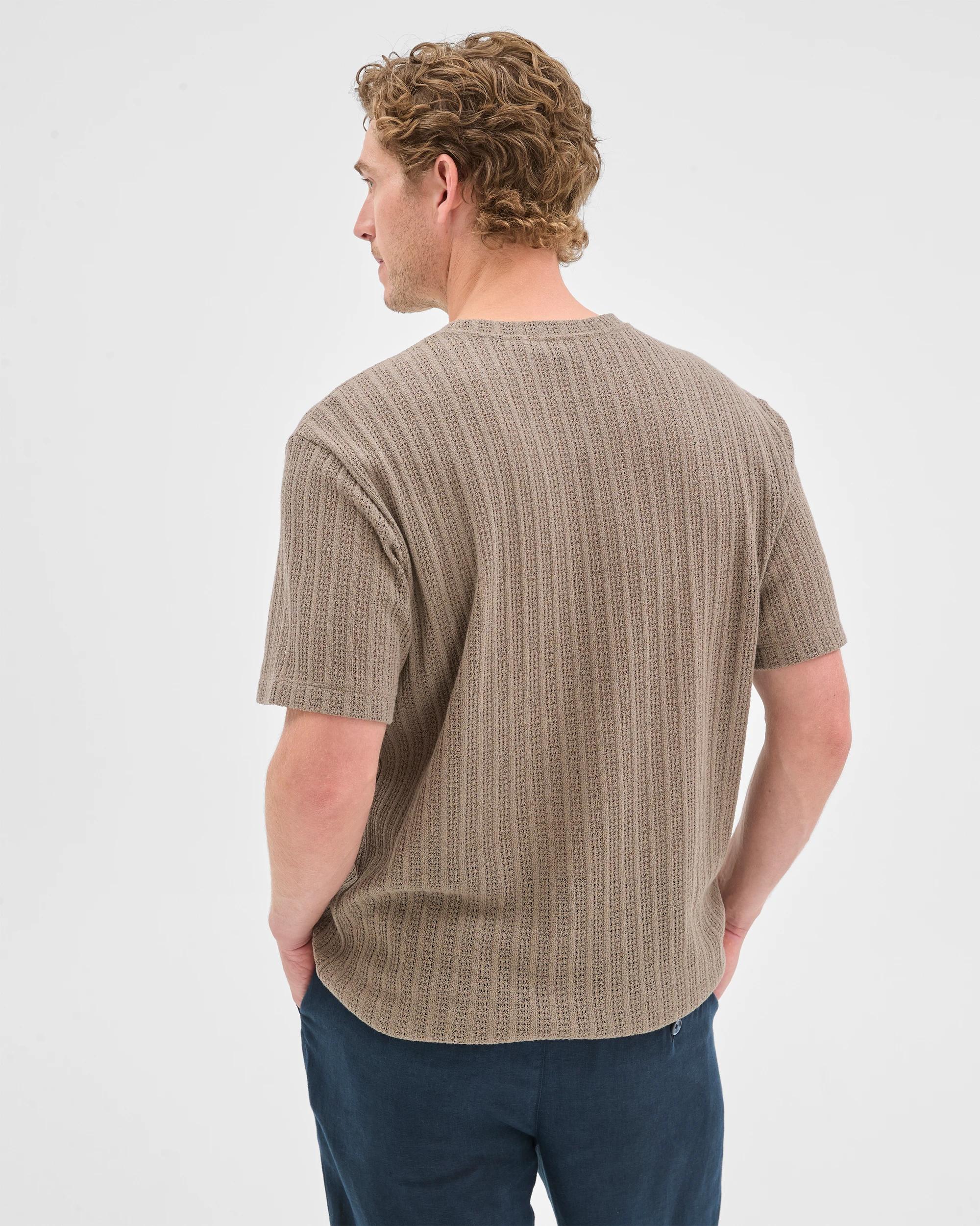 6 Target Man Australian Cotton Blend Pointelle T-Shirt MUSHROOM, 6 of 6