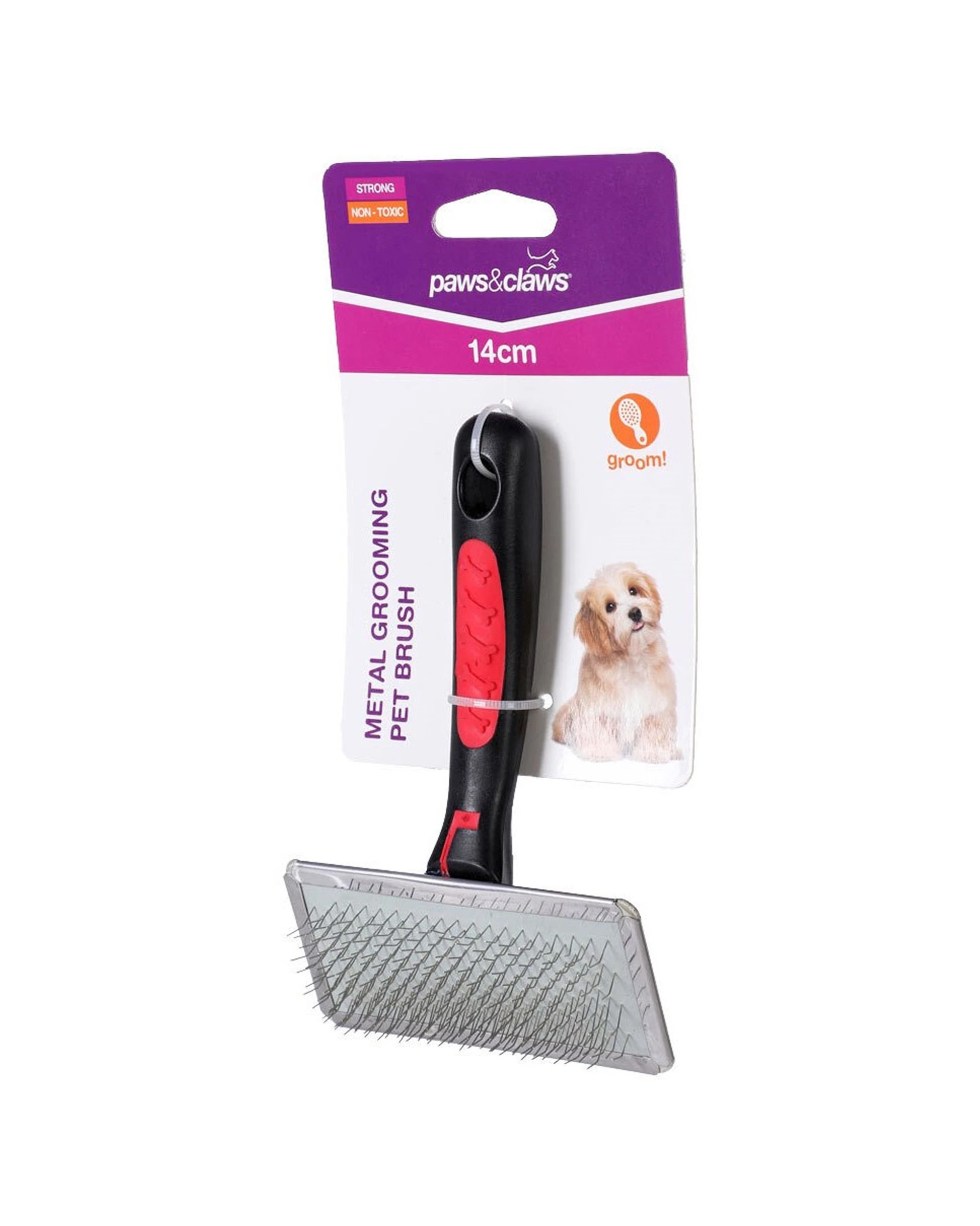 3 Paws And Claws 3pc Metal Grooming Pet Brush Dual Length Comb Prongs 14cm - Multi, 3 of 3