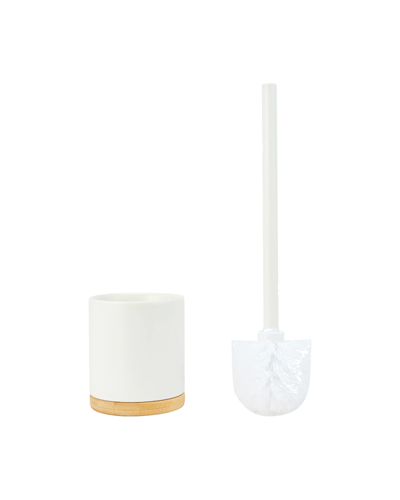 White and Bamboo Toilet Brush