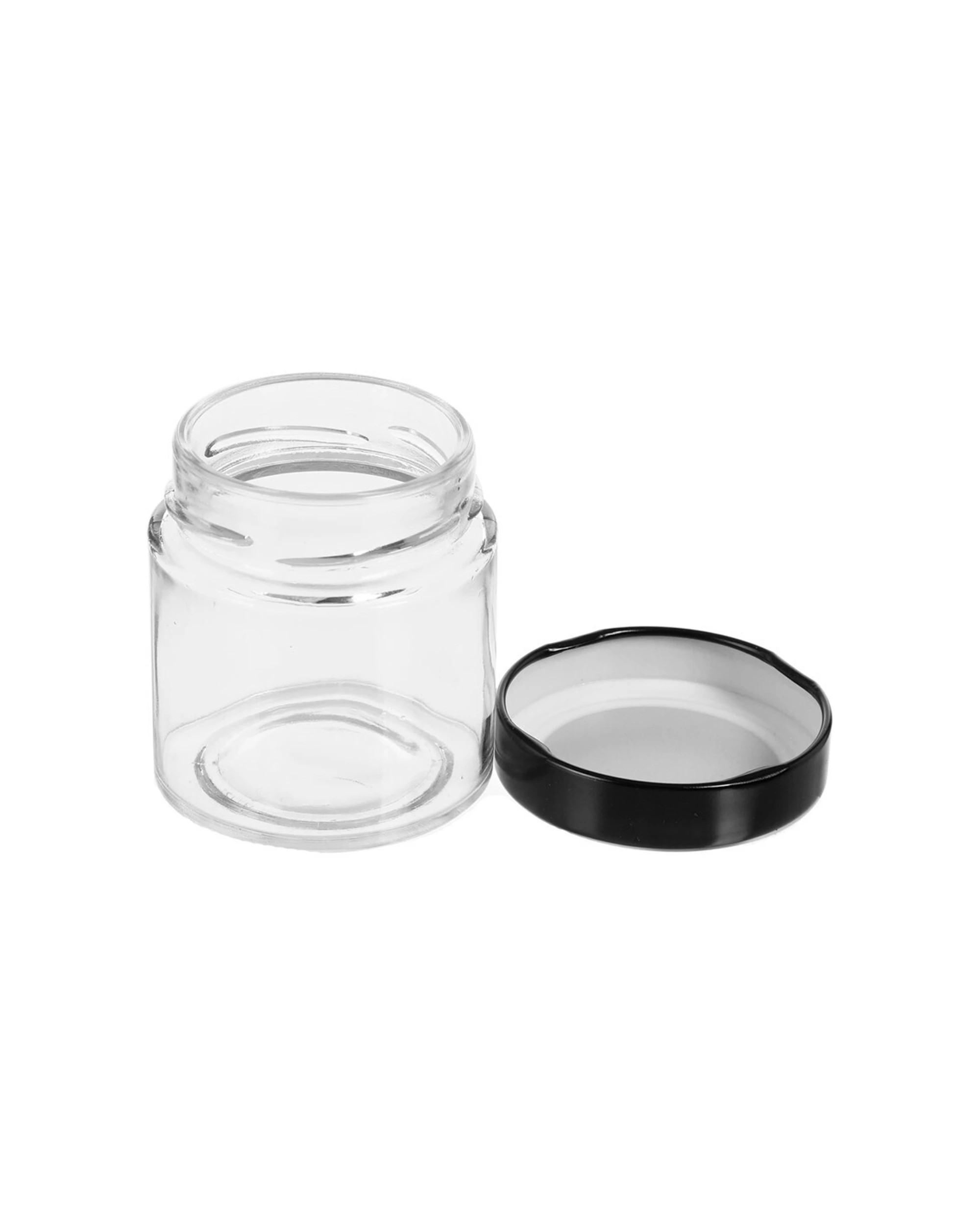 4 4pk Lemon & Lime Soho Glass Preserve Jar 125ml W/ Black Lid Storage Container
 - Black, 4 of 4
