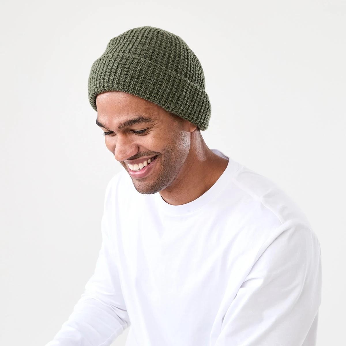 4 Waffle Beanie Grn Khaki, 4 of 4