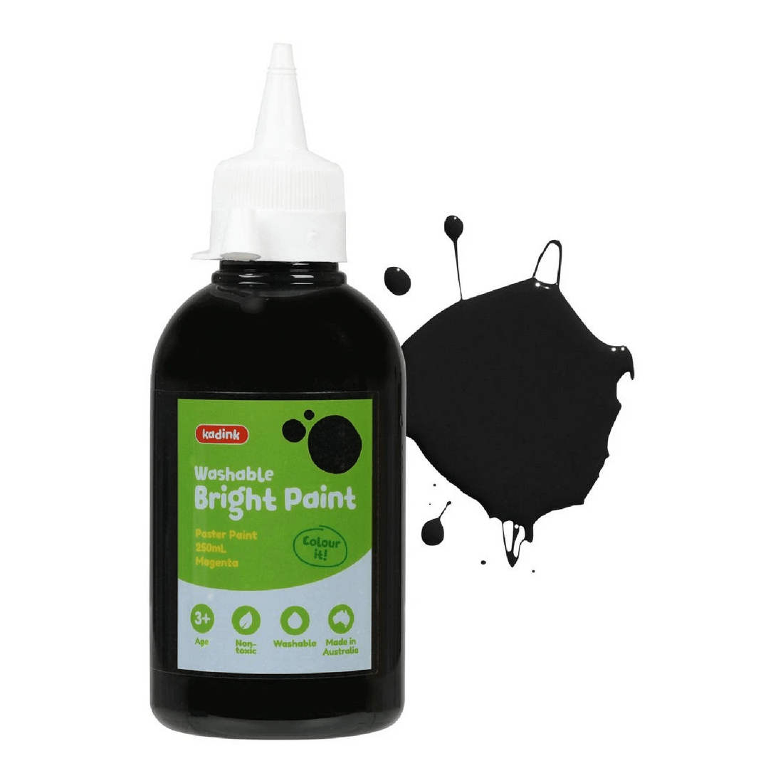 1 Kadink Washable Bright Poster Paint 250mL Black, 1 of 4