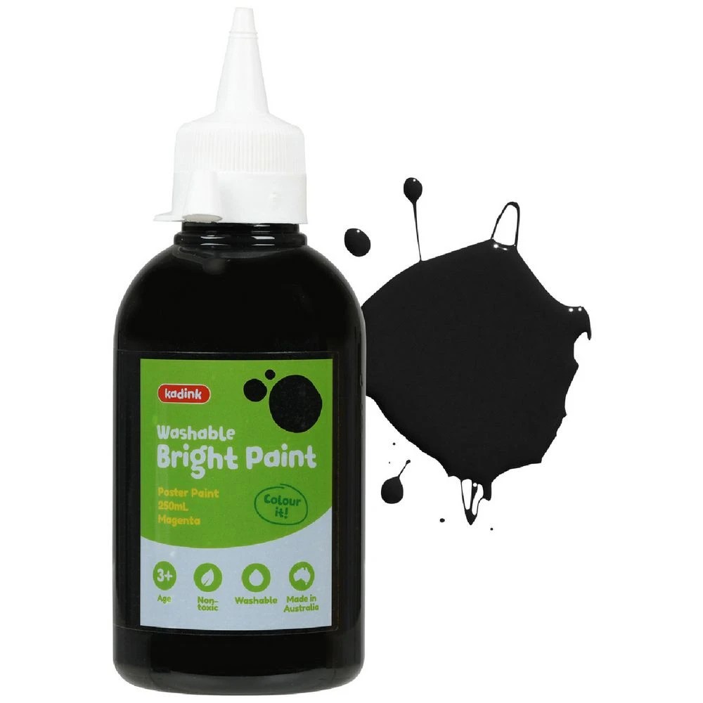 1 Kadink Washable Bright Poster Paint 250mL Black, 1 of 4