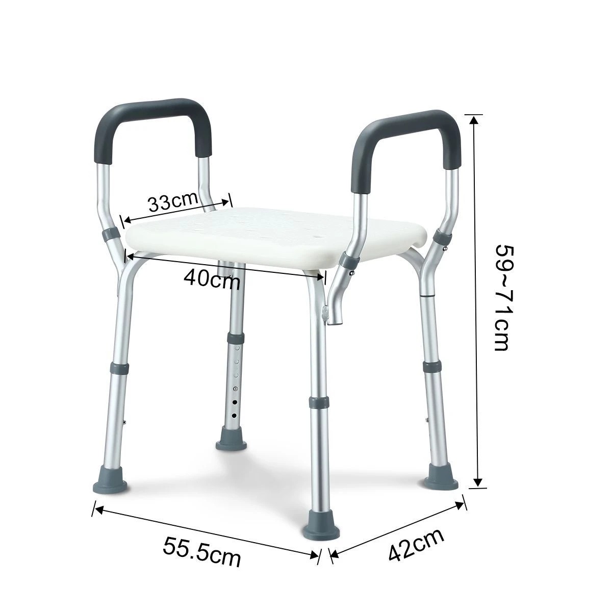 3 Ausway Adjustable Shower Chair Seat Bath Stool, 3 of 7