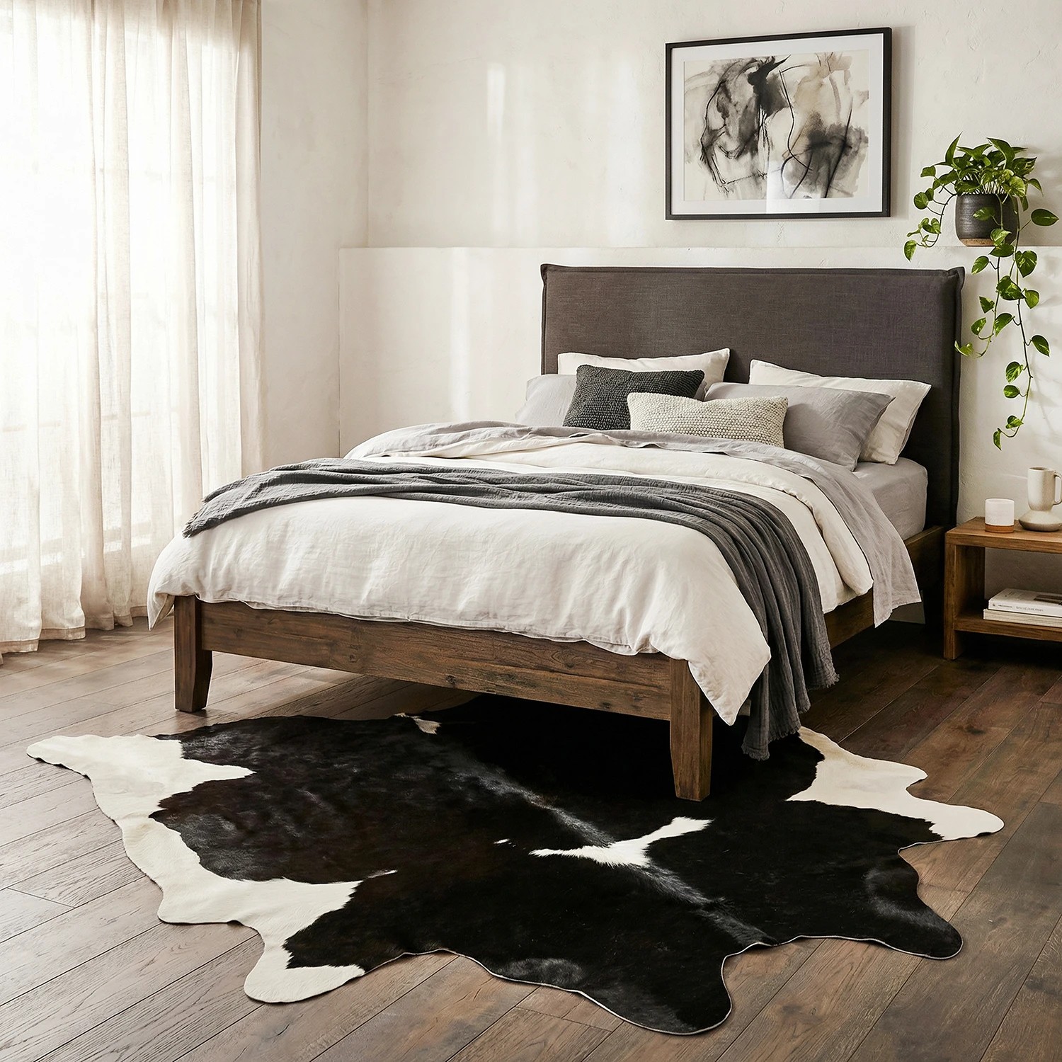 3 Common Ground Rugs Premium Brazilian Cow Hide 200x150 approxcm - Medium Floor Rug - Charcoal, 3 of 5