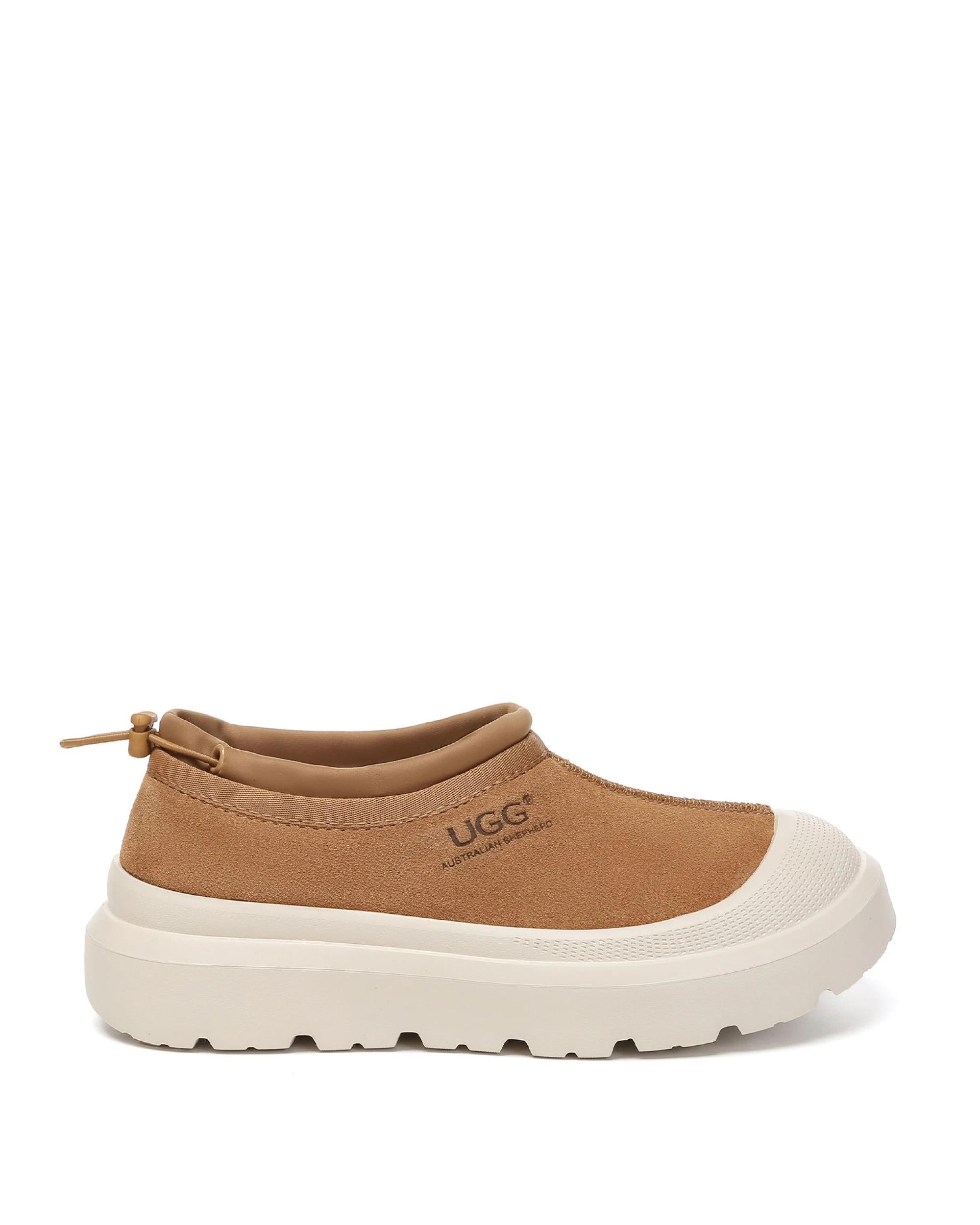 1 Australian Shepherd UGG Men Harlow Drawstring Large Size Slippers BEIGE WHITE, 1 of 4