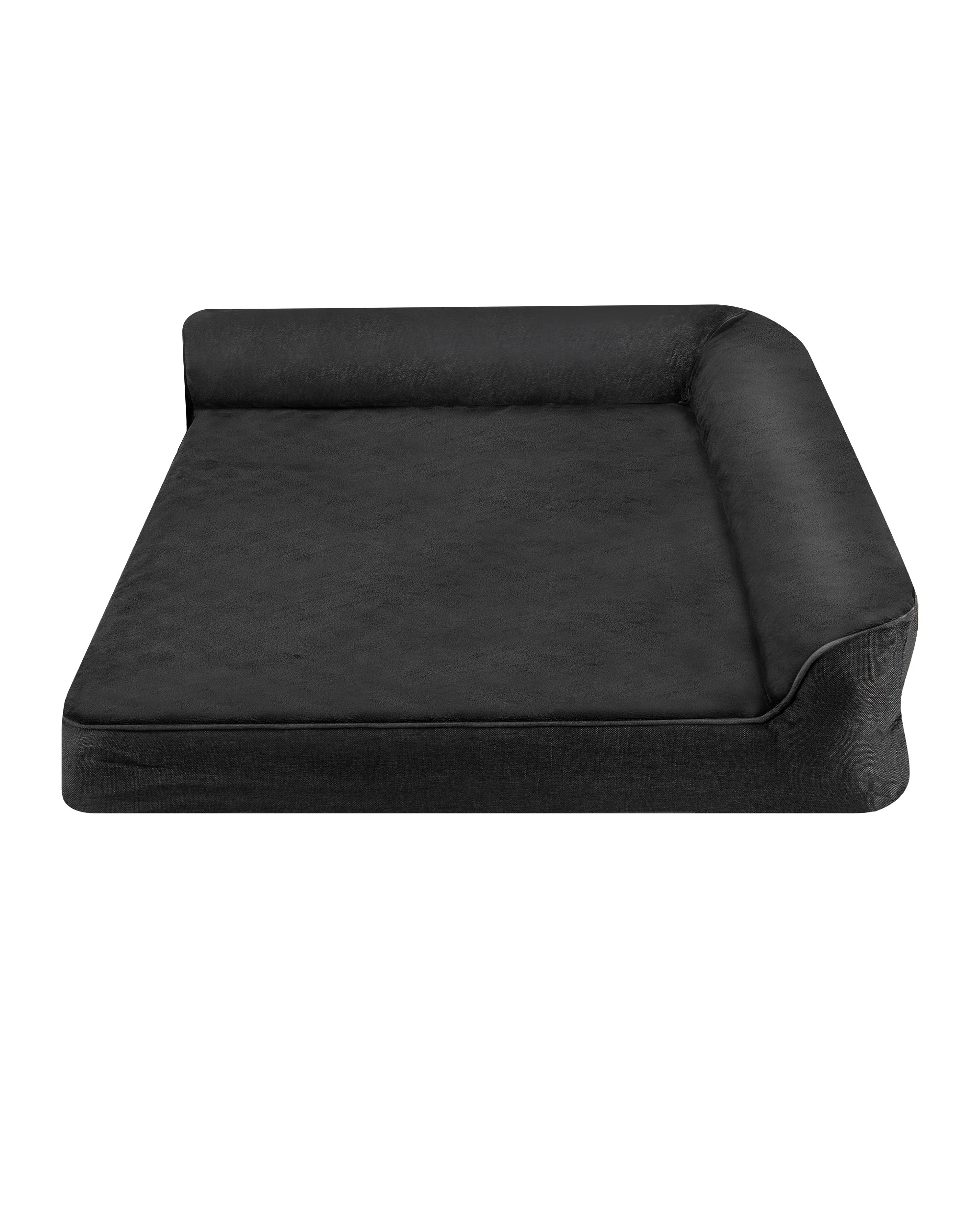 2 Petzly Dog Bed with L-Shaped Bolsters Removable Washable Cover Black Medium, 2 of 9