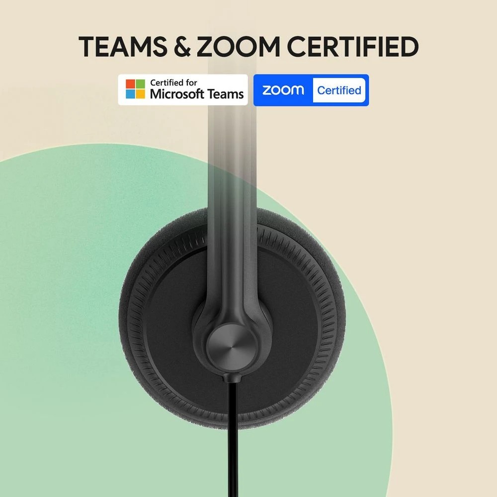 4 Yealink UH34 Dual Corded On-Ear Headset Black, 4 of 6