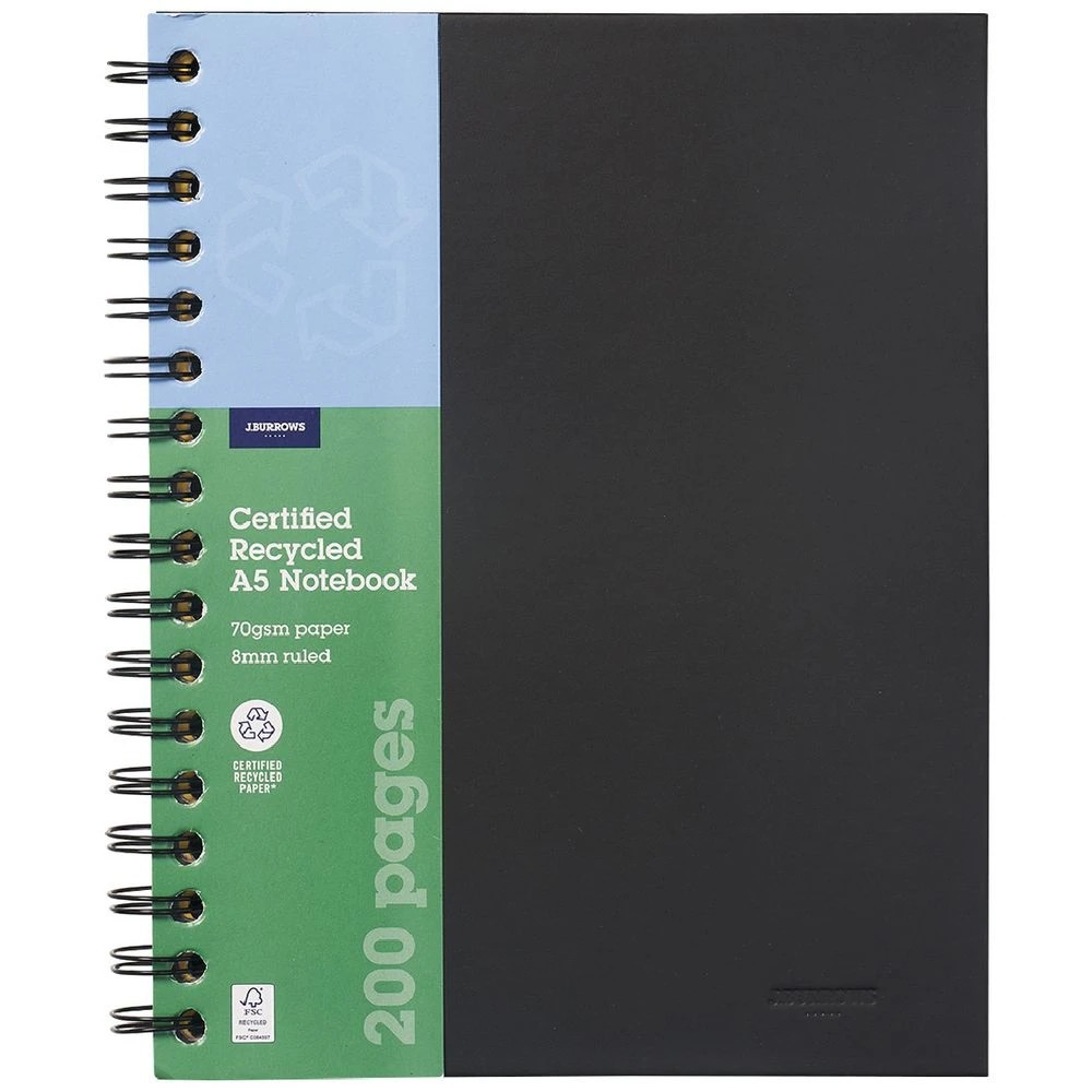 1 J.Burrows A5 Hard Cover Notebook 200 Page, 1 of 3