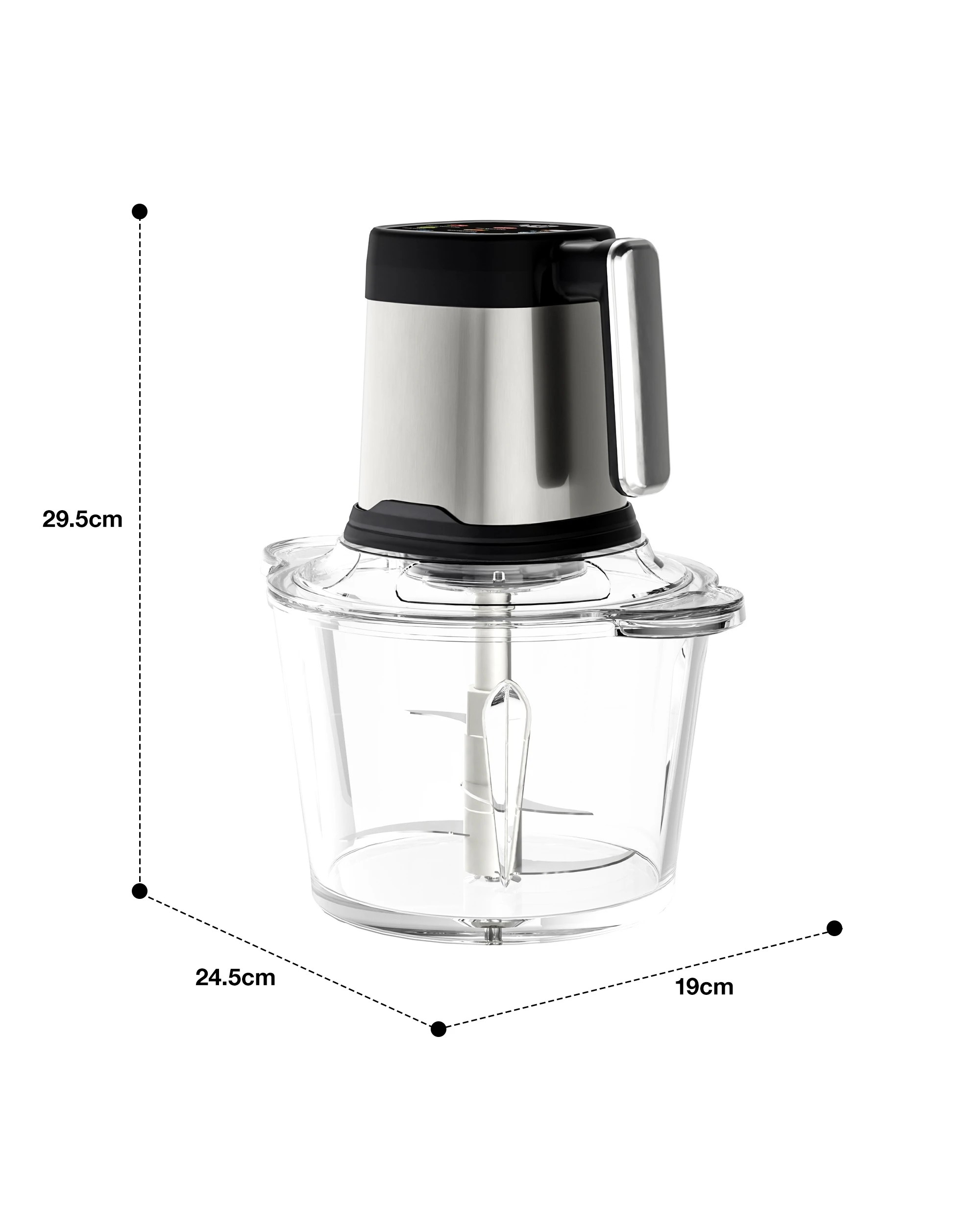 2 Yopower 6L(3L+3L) Touch Screen Food Processor - Black, 2 of 3