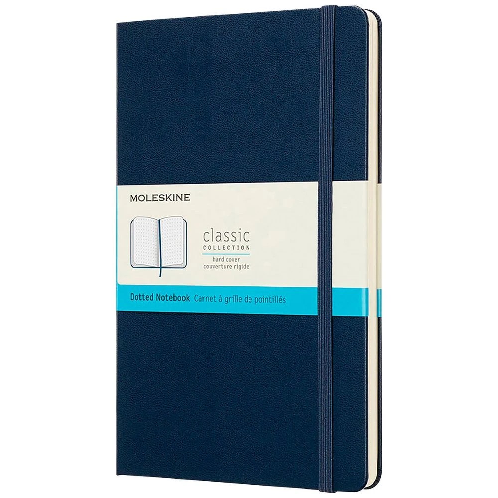 1 Moleskine Classic Hardcover Dot Grid Large 240p Notebook Blue, 1 of 5