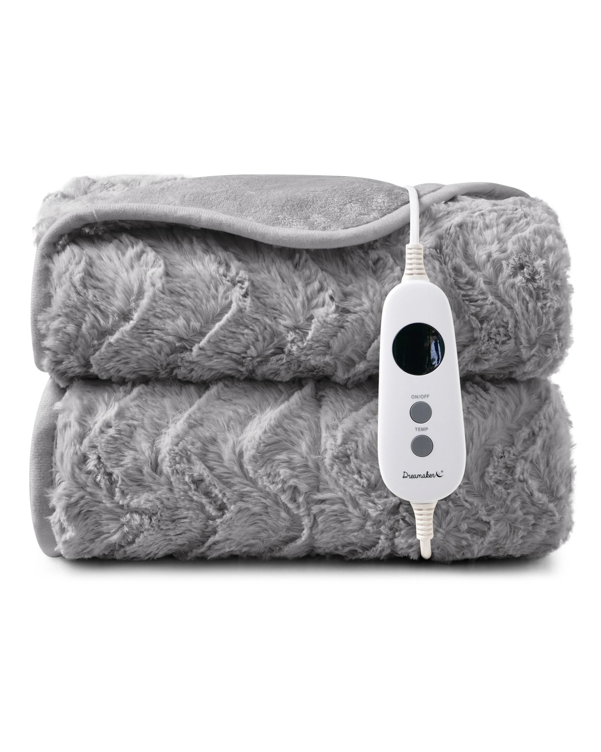 2 Dreamaker Felix 500gsm Faux Fur Heated Throw 180x200cm - Silver Grey, 2 of 7
