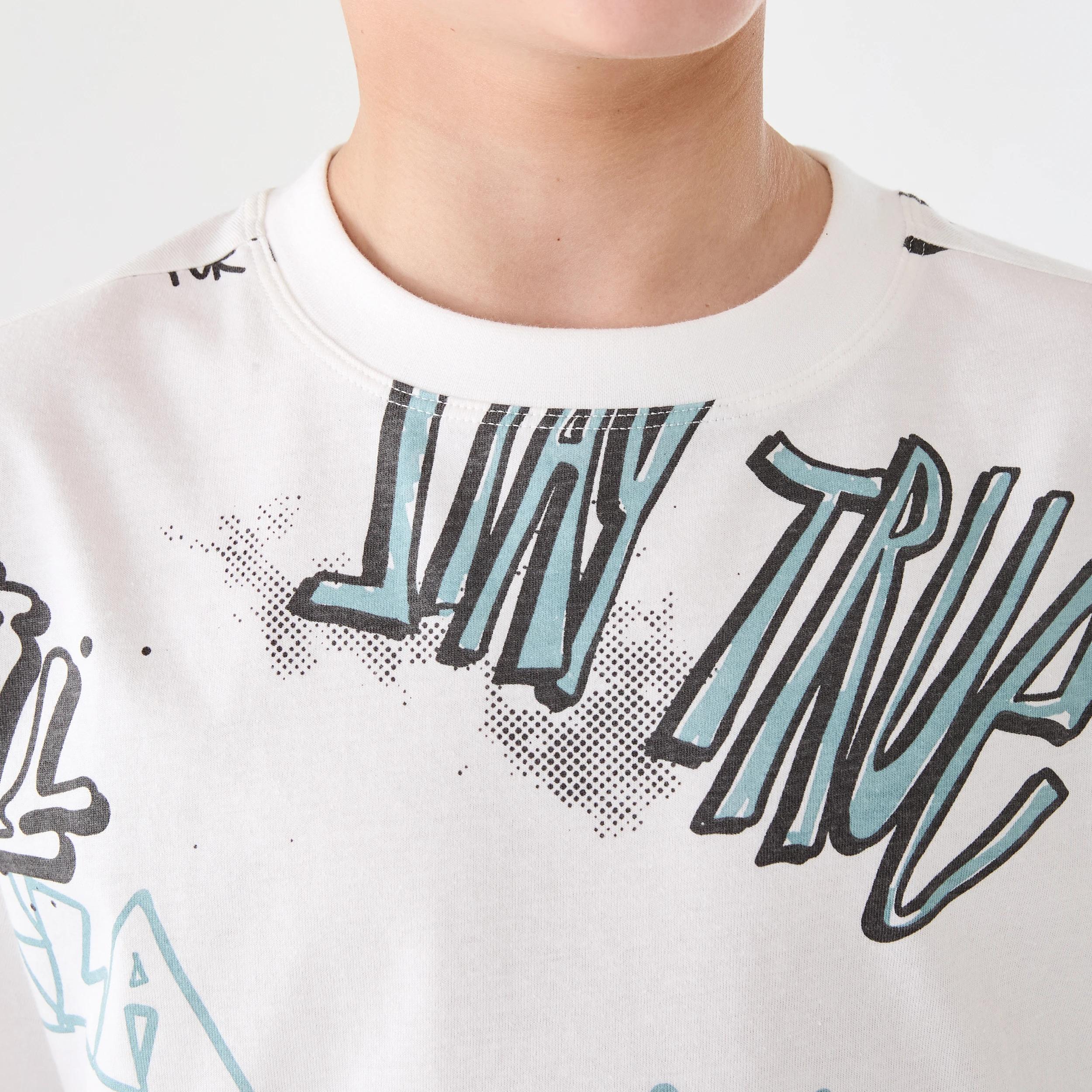 4 Short Sleeve Oversized All Over Print T-shirt Wht Graff, 4 of 7