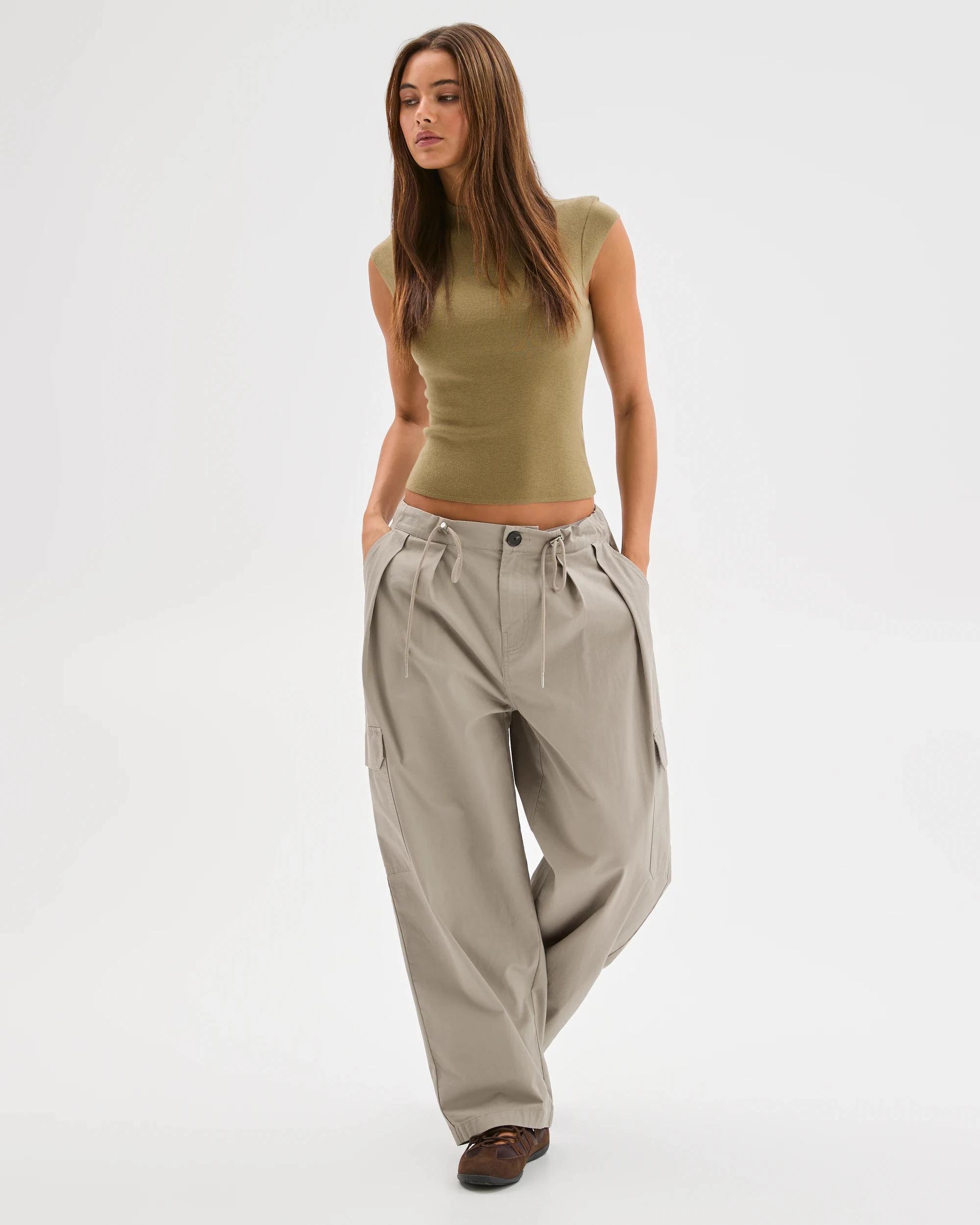 3 Lily Loves Australian Cotton Contrast Pocket Cargo Pants CHAMOIS TAN, 3 of 7