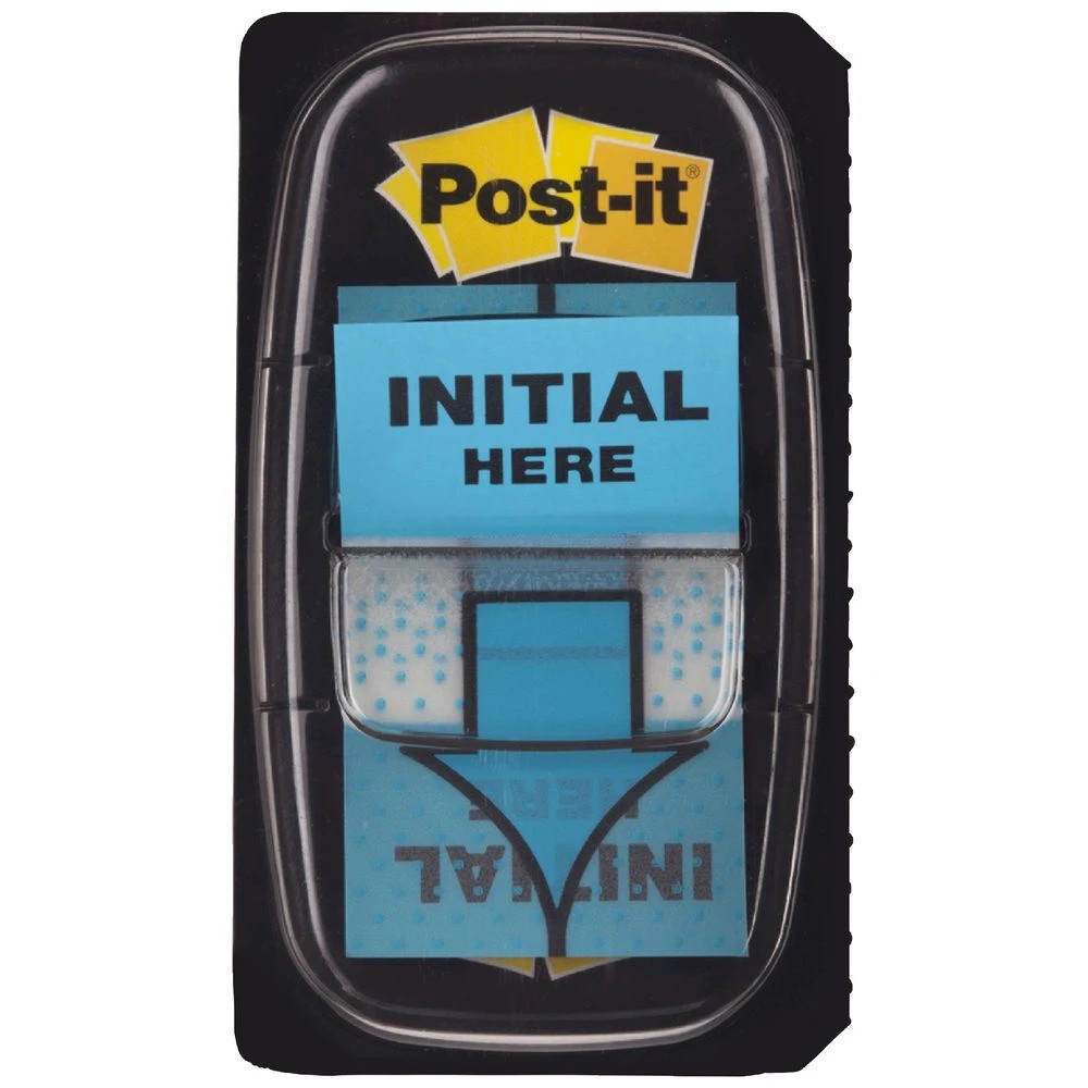 3 Post-it Initial Here Flags 25x43mm Blue 2 Pack, 3 of 6