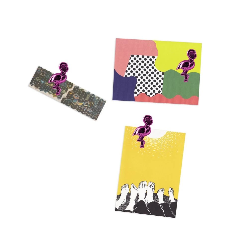 3 Three By Three Flamingo Magnets Metal 3 Pack, 3 of 3