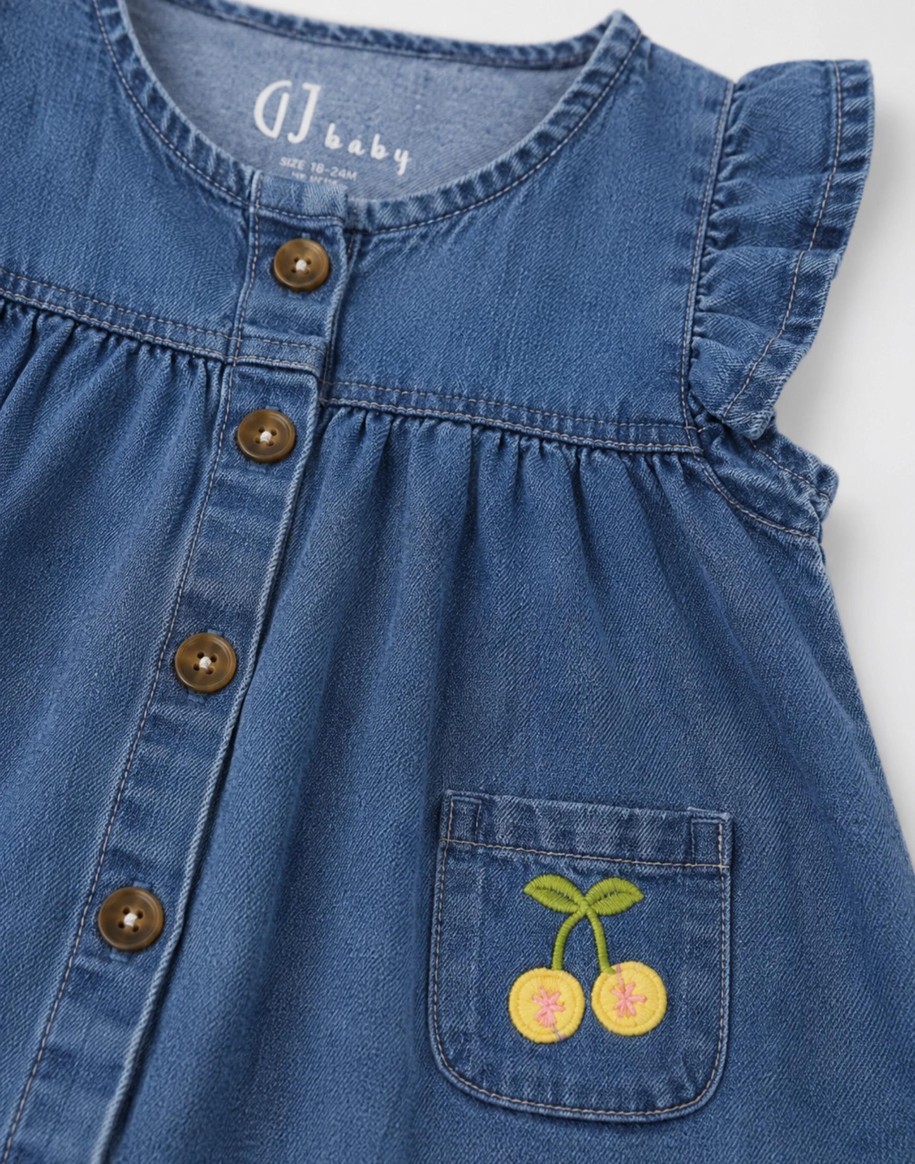 3 Big Softies G & J Embroidered Washed Denim Dress , 3 of 4