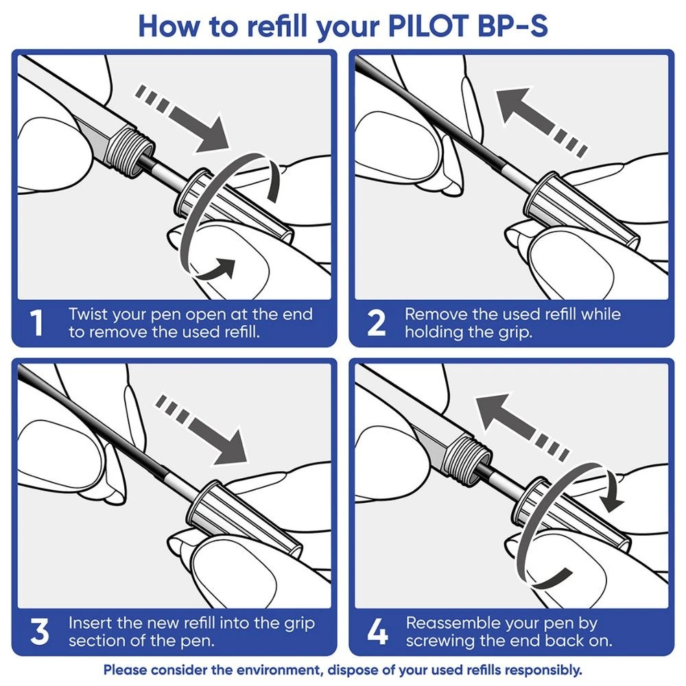 8 PILOT BP-S Medium Ballpoint Pen 1.0mm Assorted 4Pk, 8 of 8