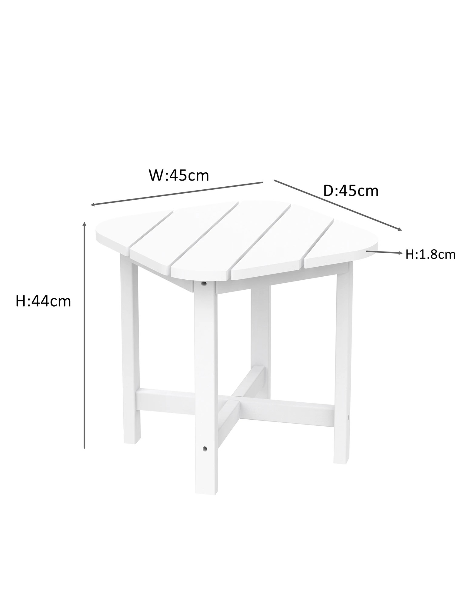 8 EHOMMATE Outdoor HDPE Adirondack Square Side Table - White - White, 8 of 8