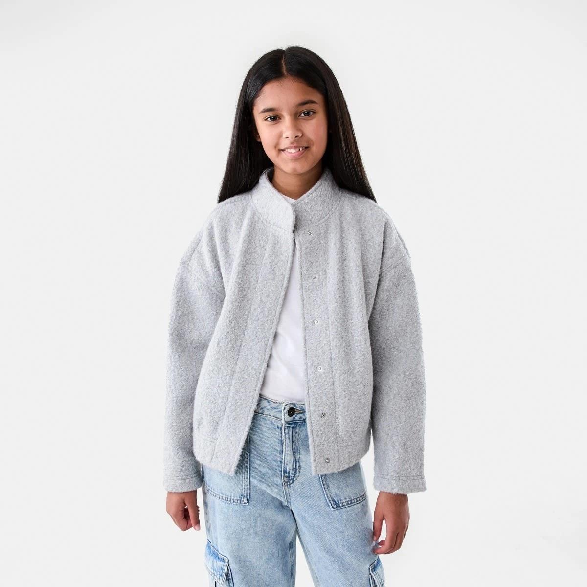 1 Melton Jacket Fleece Gry, 1 of 8
