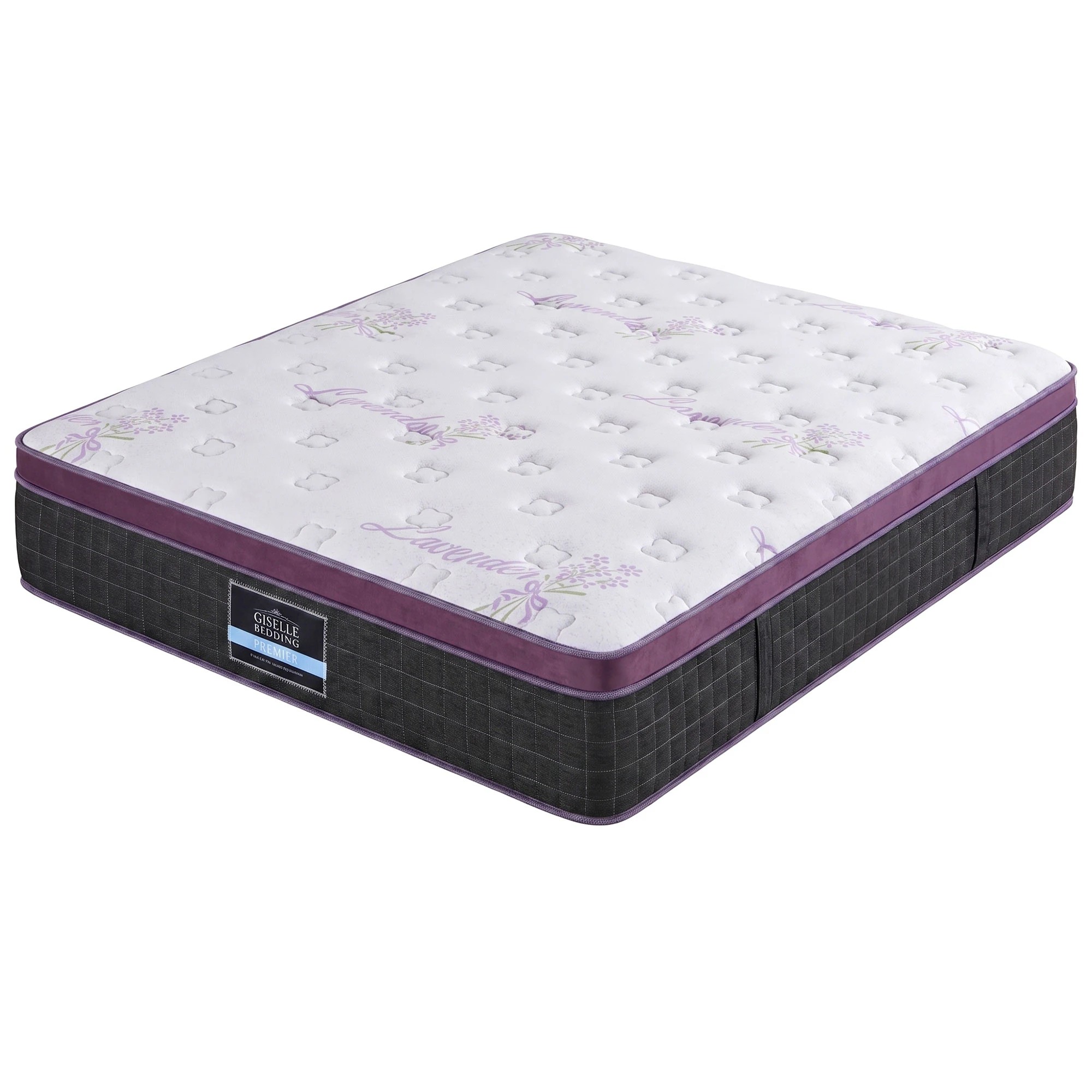 4 Giselle Bedding Euro Top Mattress Firm Pocket Spring Edge Support - King Bed - Multi, 4 of 9
