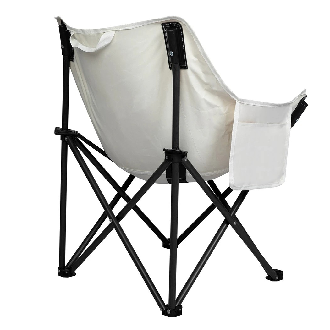 2 Levede Portable Foldable Camping Chair in Beige Colour, 2 of 8