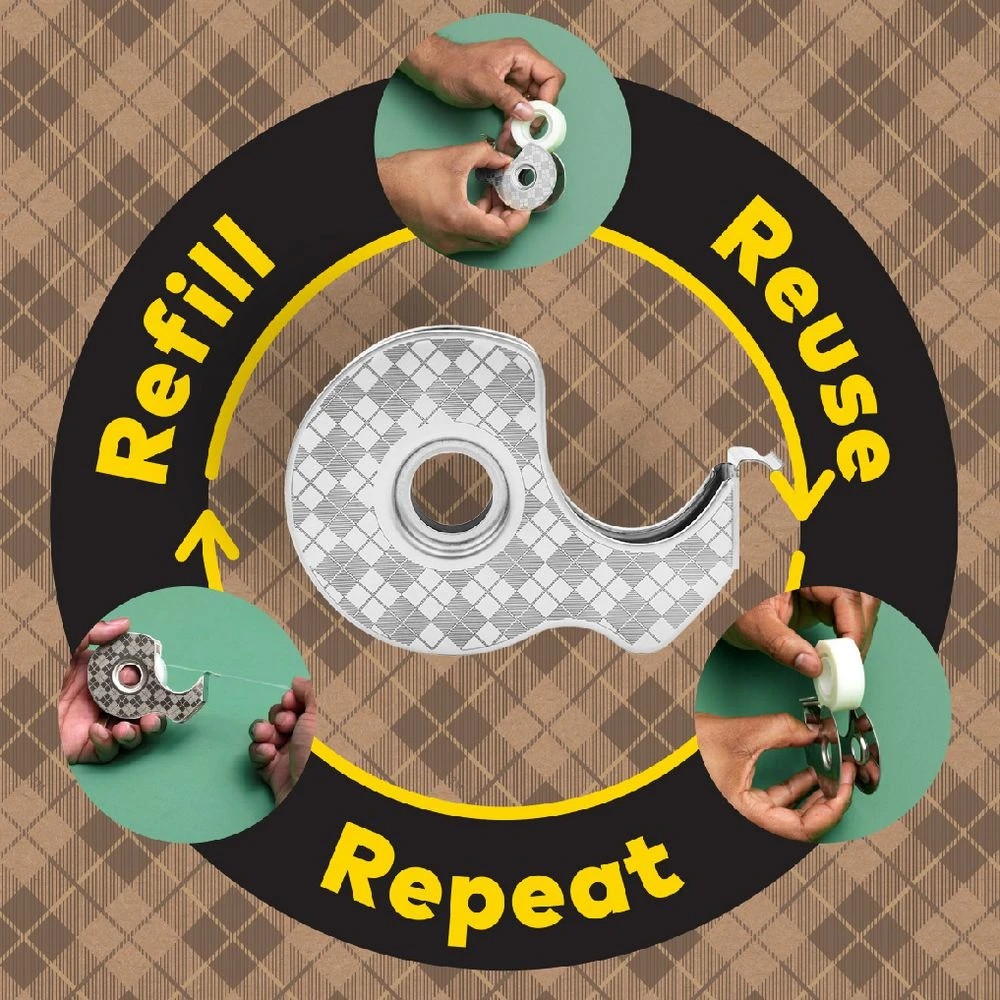 9 Scotch Stainless Steel Refillable Tape Dispenser with Refills, 9 of 9