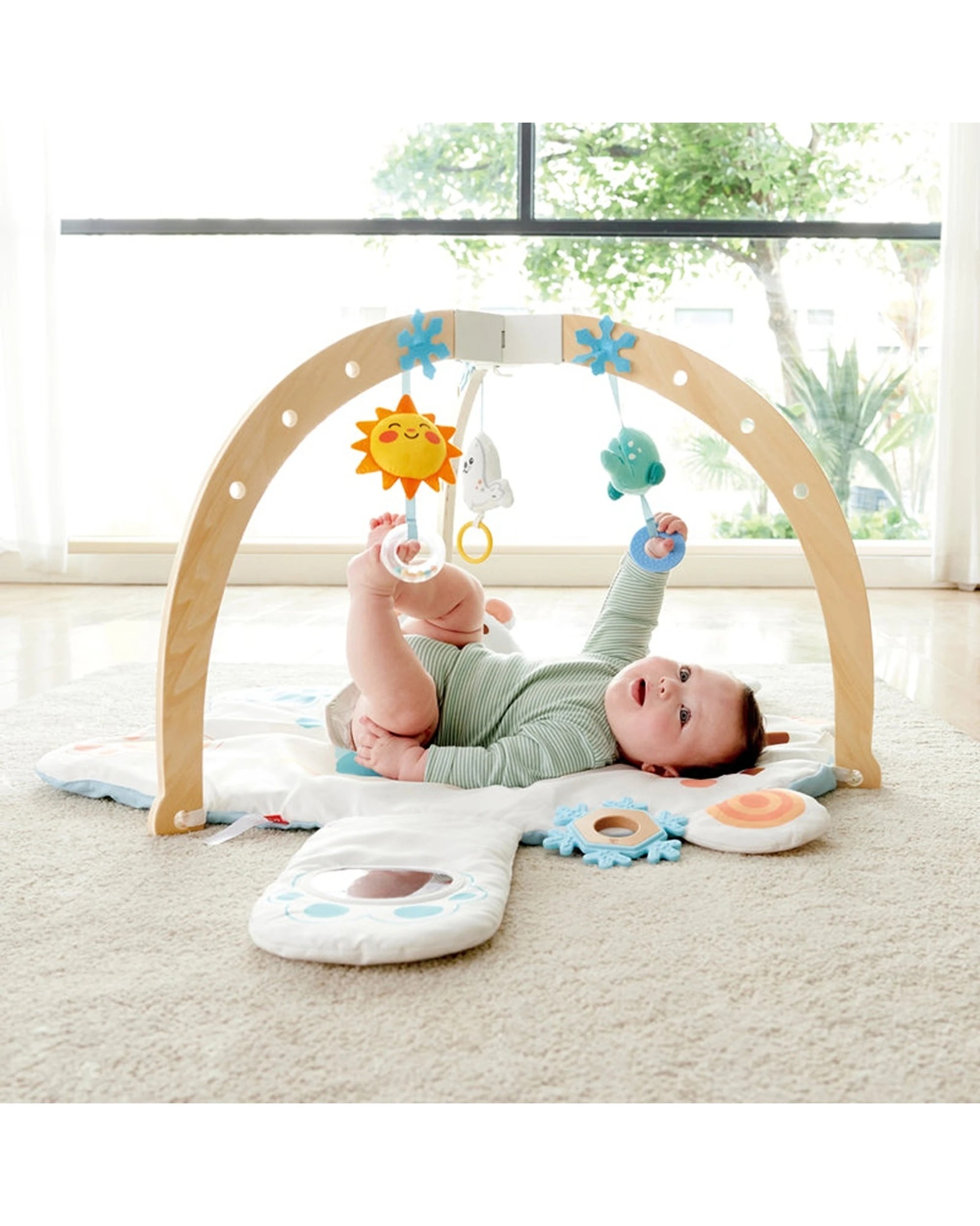 4 Hape Snuggle Bear Activity Gym Soft Mirror Hanging Baby Toy - Multi, 4 of 4
