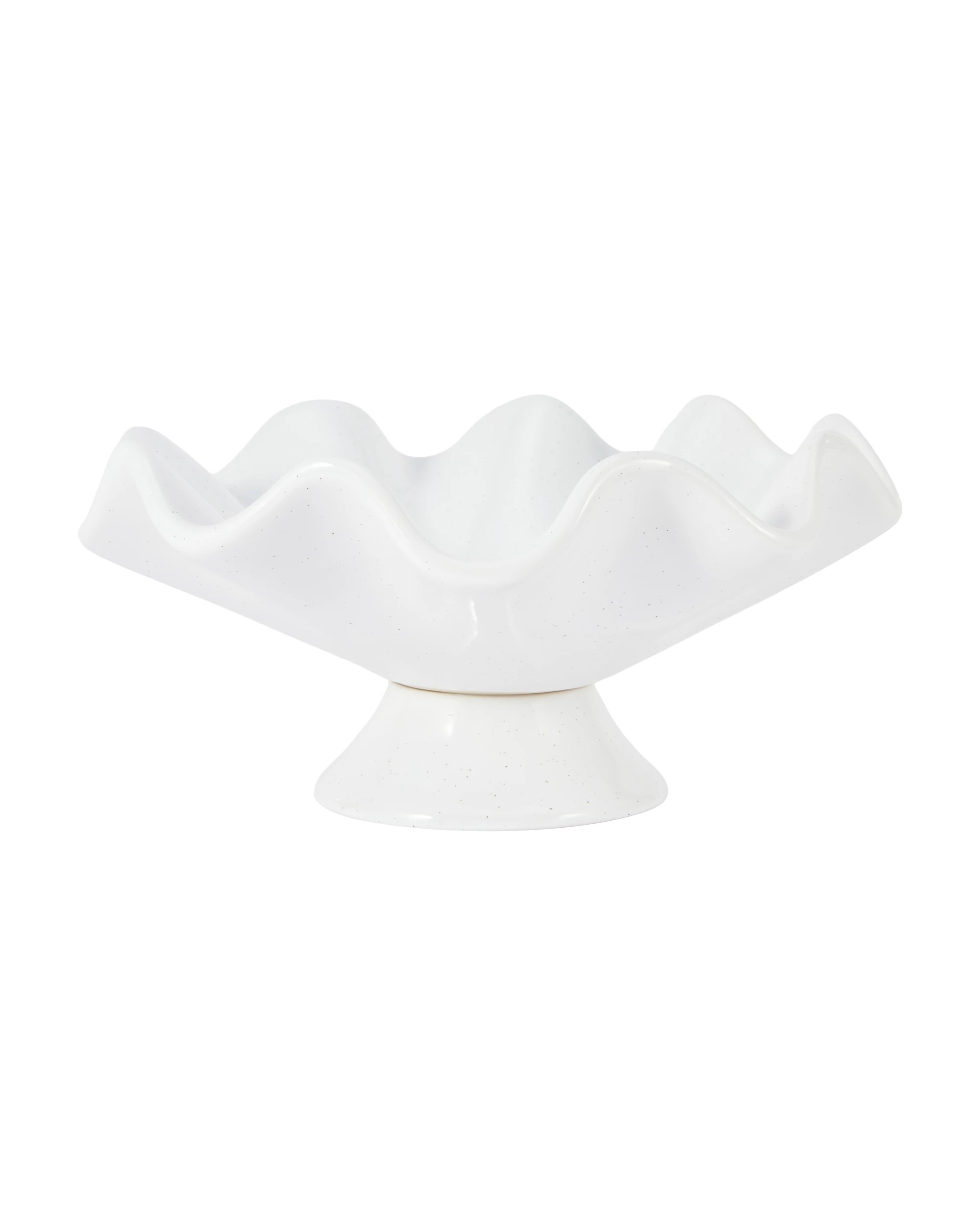 2 White Wavy Pedestal Decor Bowl, 2 of 5