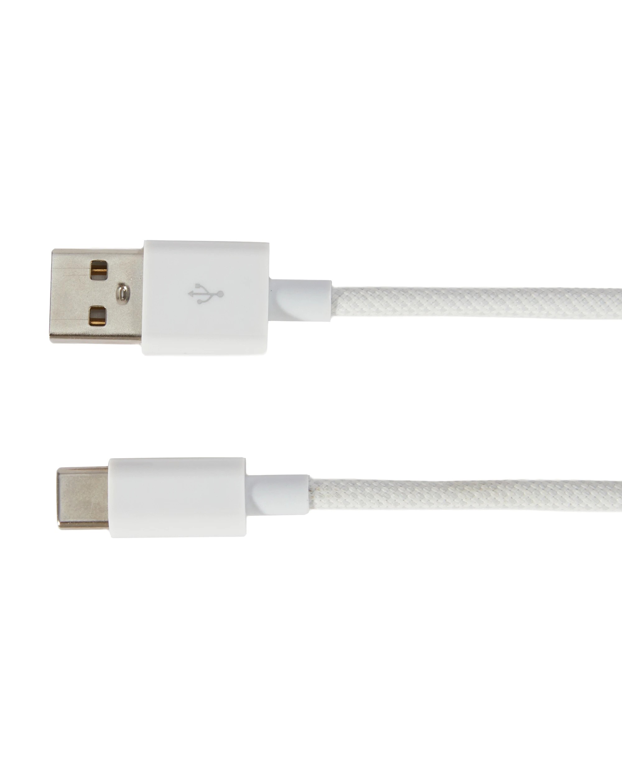 2 2m USB-A to USB-C 60W Braid Cable - White, 2 of 5