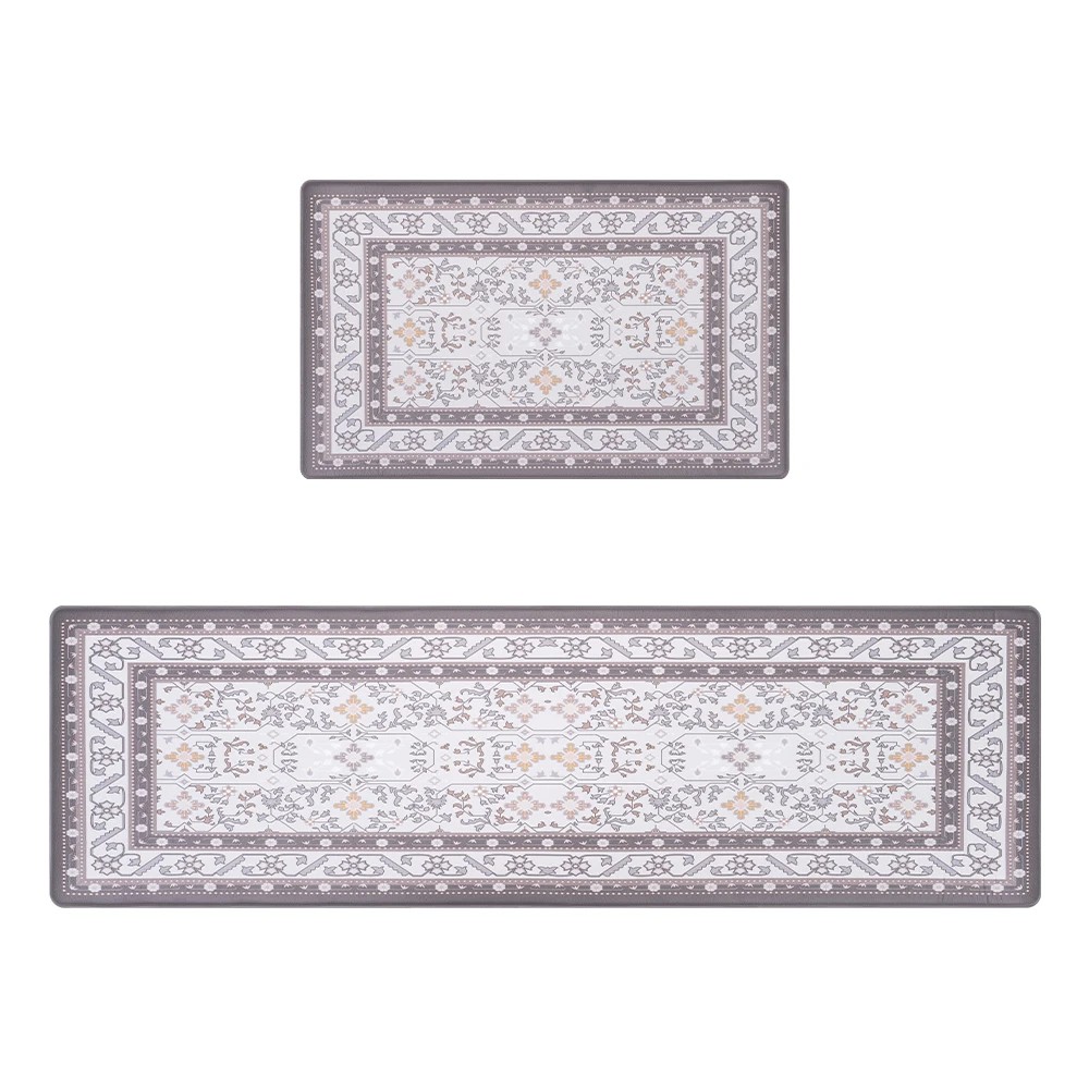 1 ZUNI Kitchen Mats Set of 2 Non Slip Comfort Standing Rug Door Floor Mats - Brown, 1 of 3