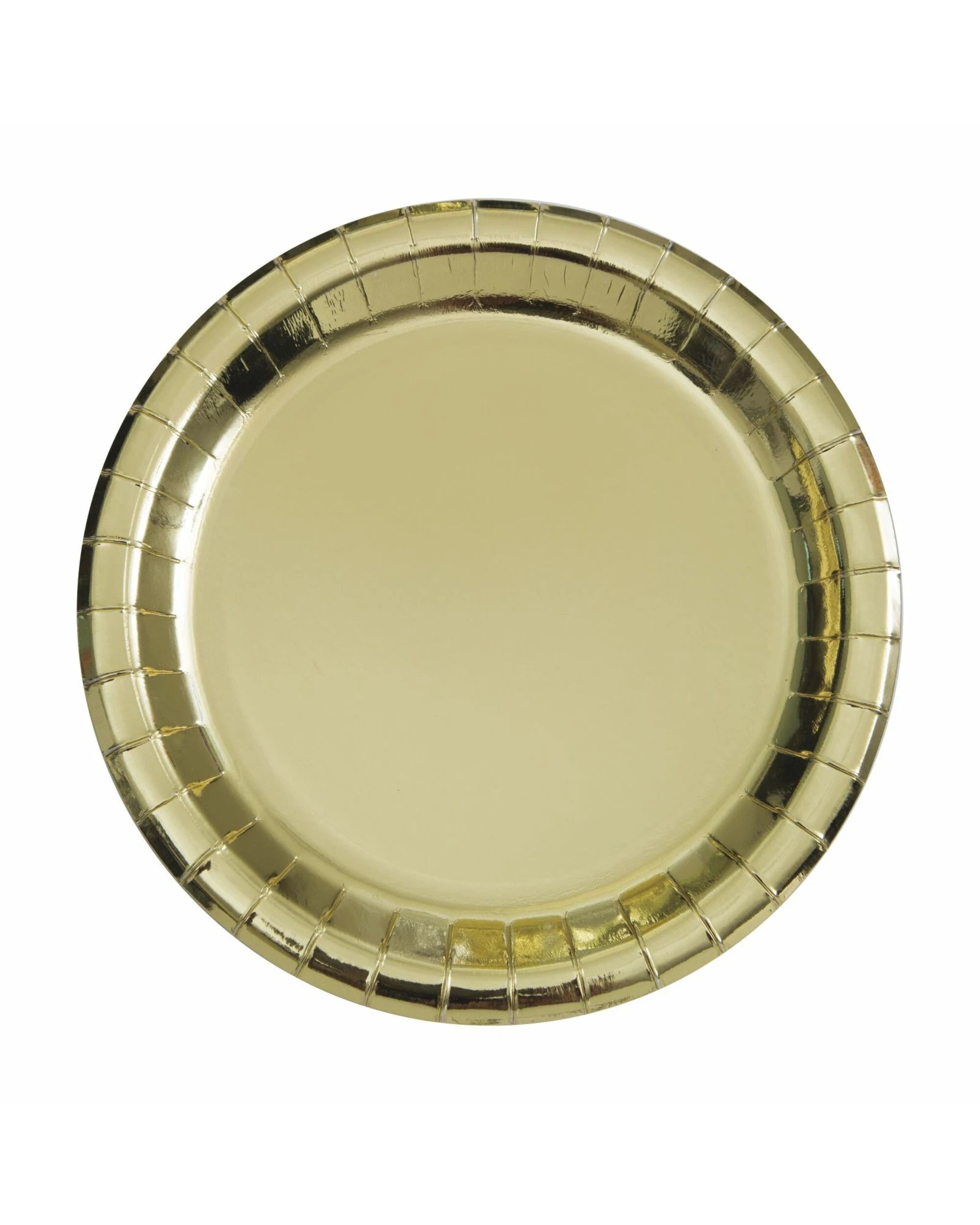 1 Unique Gold Foil Small Round Paper Plates Pack of 8 - Gold, 1 of 1