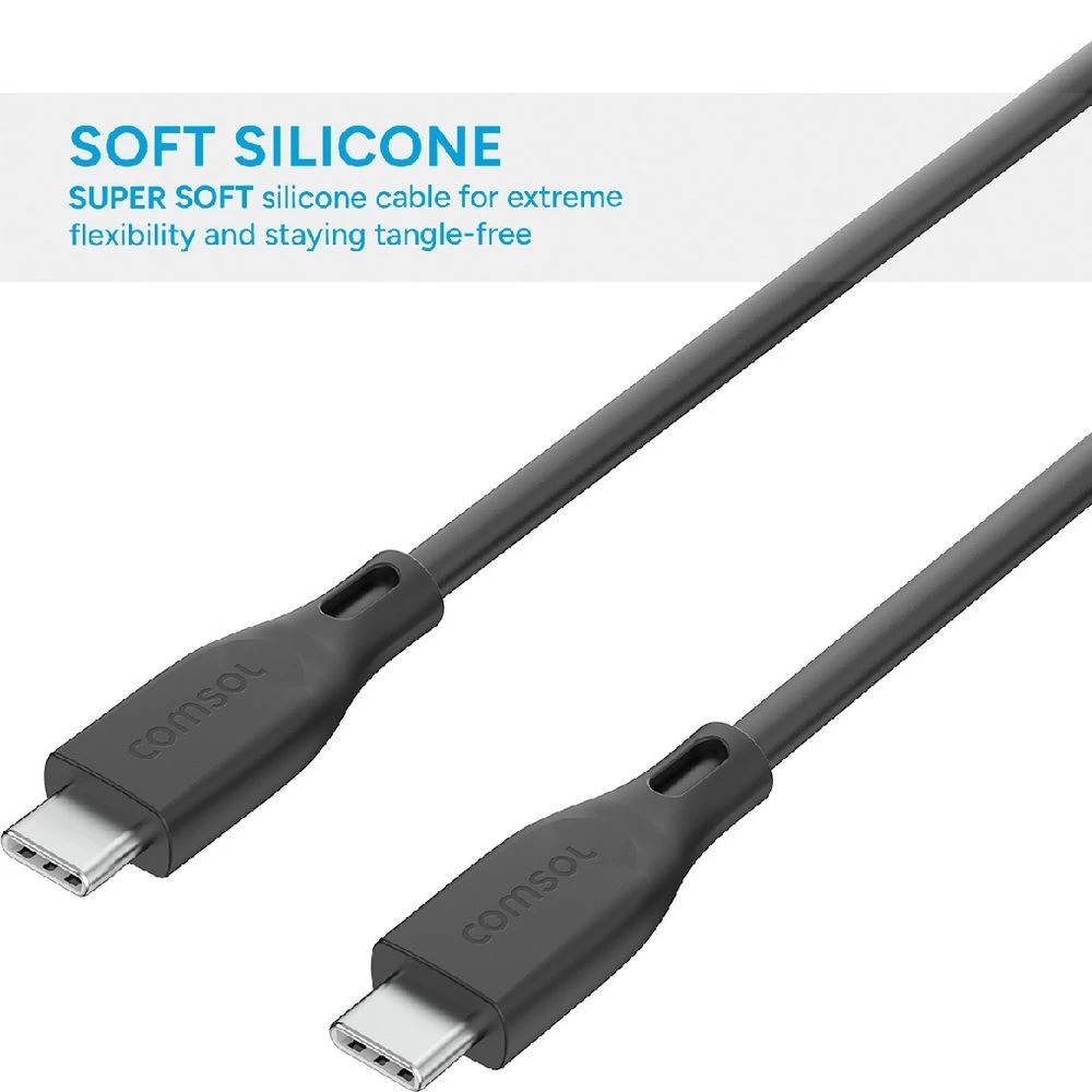 4 Comsol Silicone USB-C Cable 1.2m Black, 4 of 4