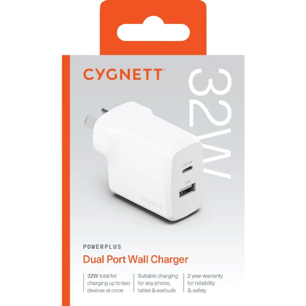 3 Cygnett PowerPlus 32w Dual Port Wall Charger White, 3 of 3